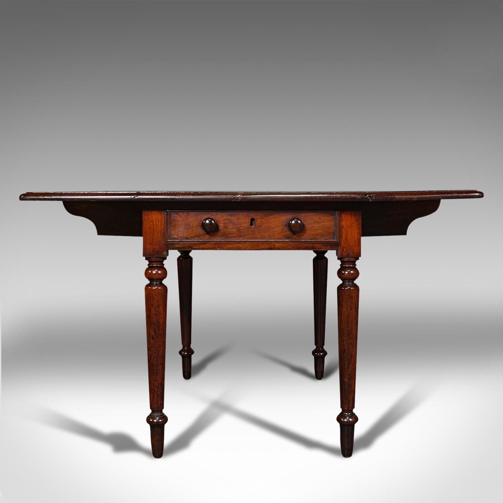 XIXe siècle Table antique Pembroke, Anglaise, acajou, rallonge, salle à manger, Régence, vers 1820 en vente