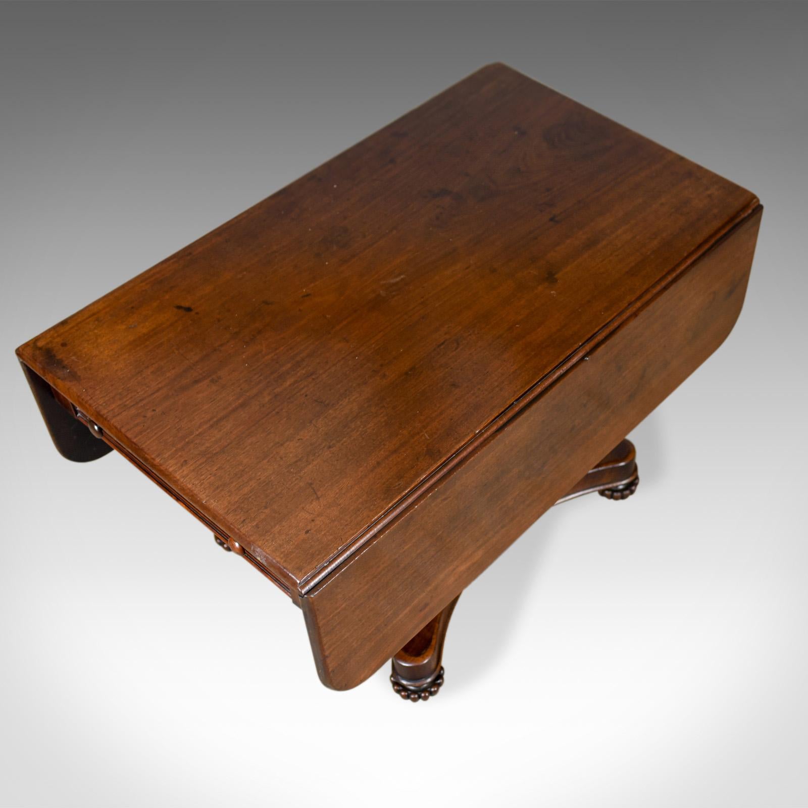 Antique Pembroke Table, English, William IV, Mahogany, Sofa, circa 1835 2