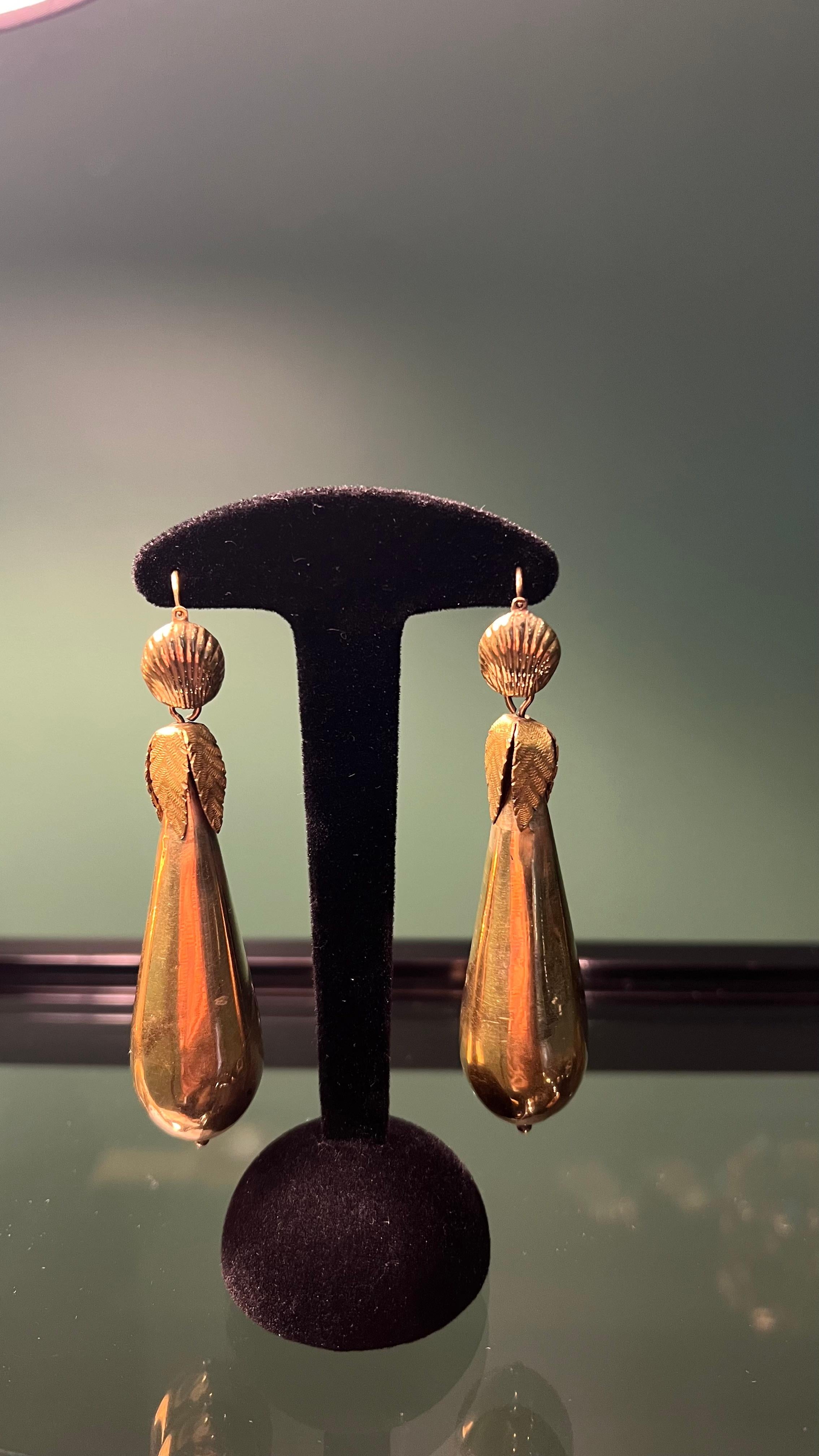 Antique Pendant Earrings In Good Condition For Sale In PARIS, FR