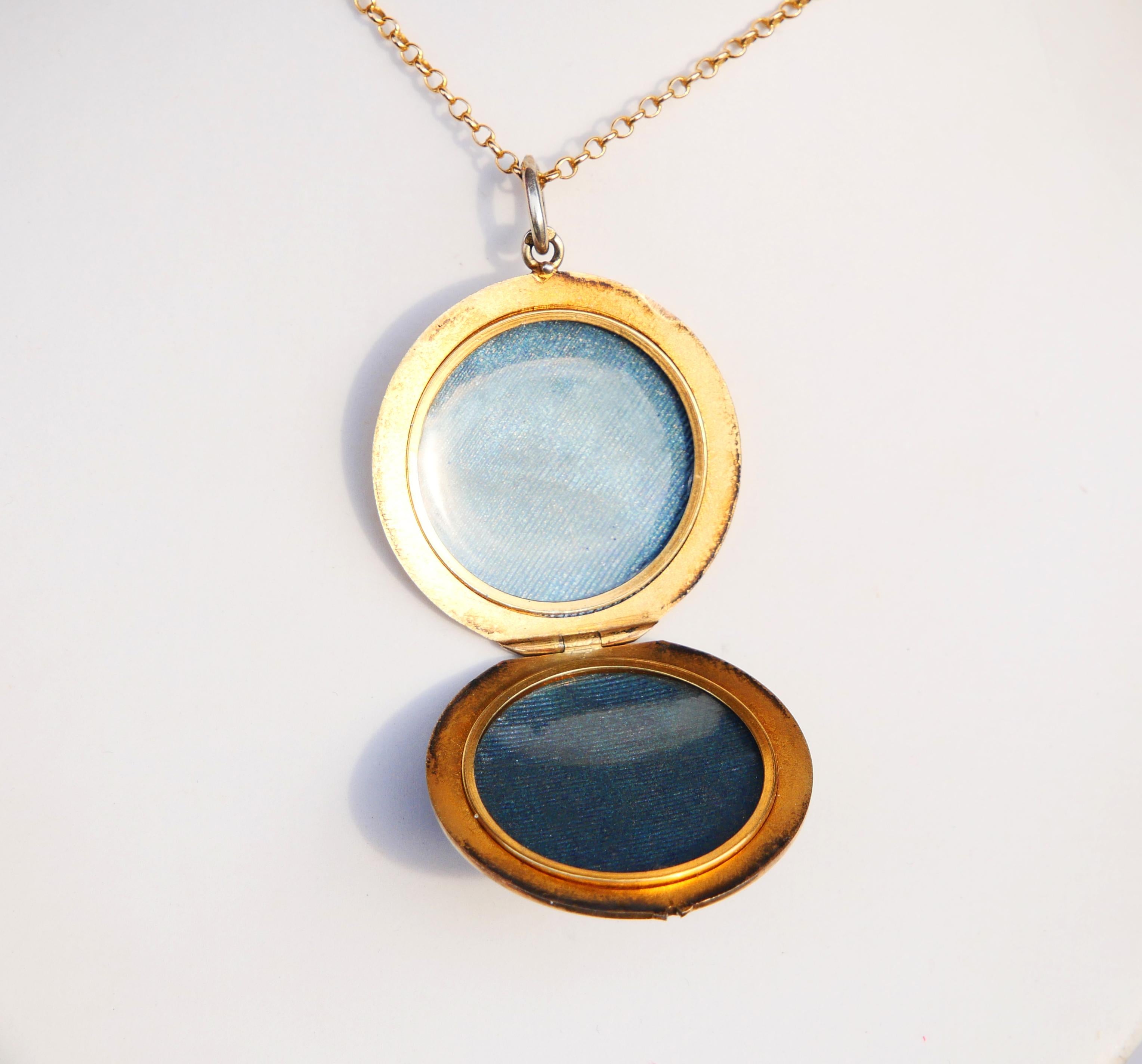 Pendentif Antiquities Picture Locket Enamel solid 830 Silver / 13 gr Unisexe en vente