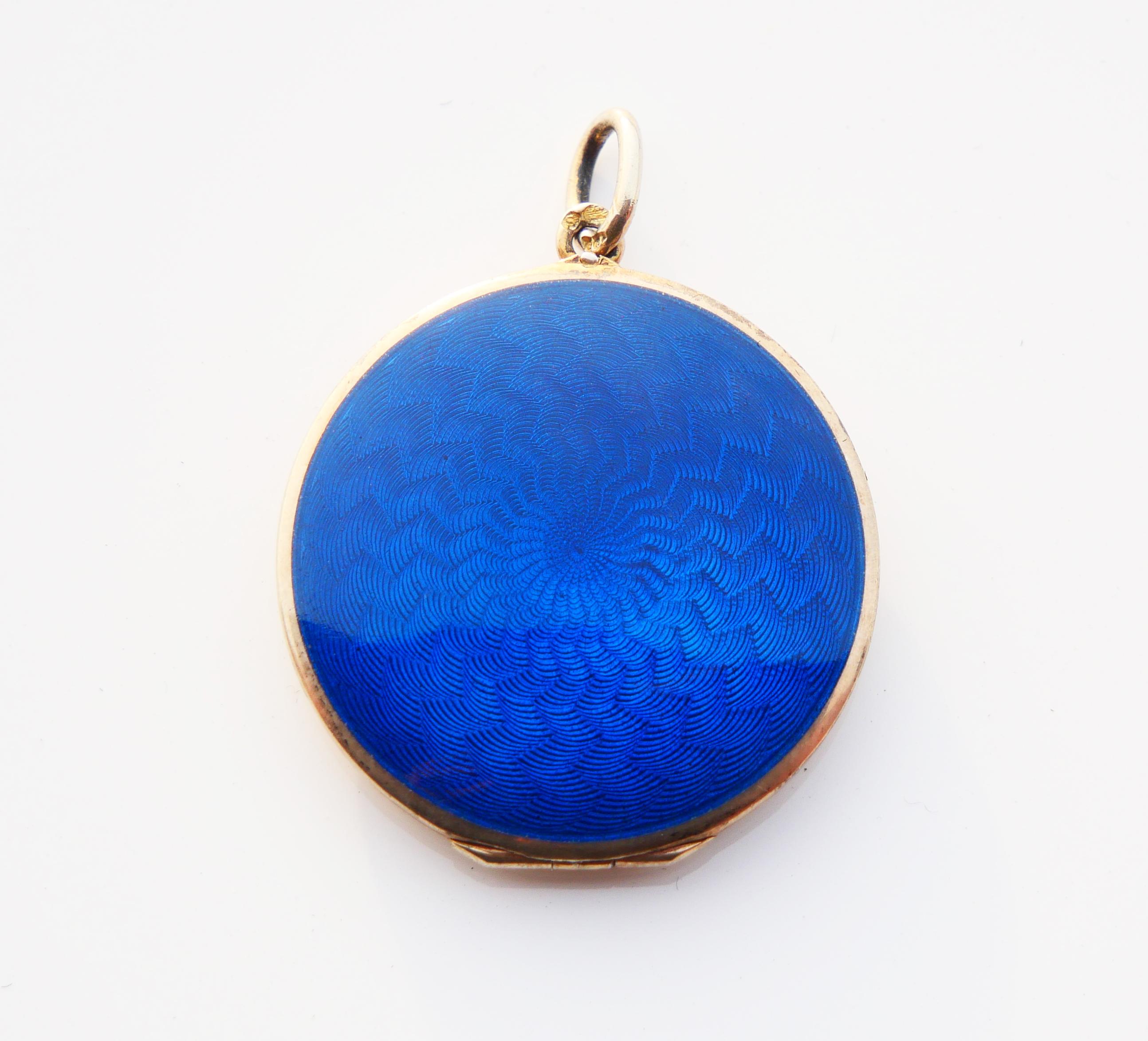 Pendentif Antiquities Picture Locket Enamel solid 830 Silver / 13 gr en vente 2
