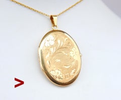 Antique Pendant Picture Locket solid 18K Yellow Gold / 11 gr
