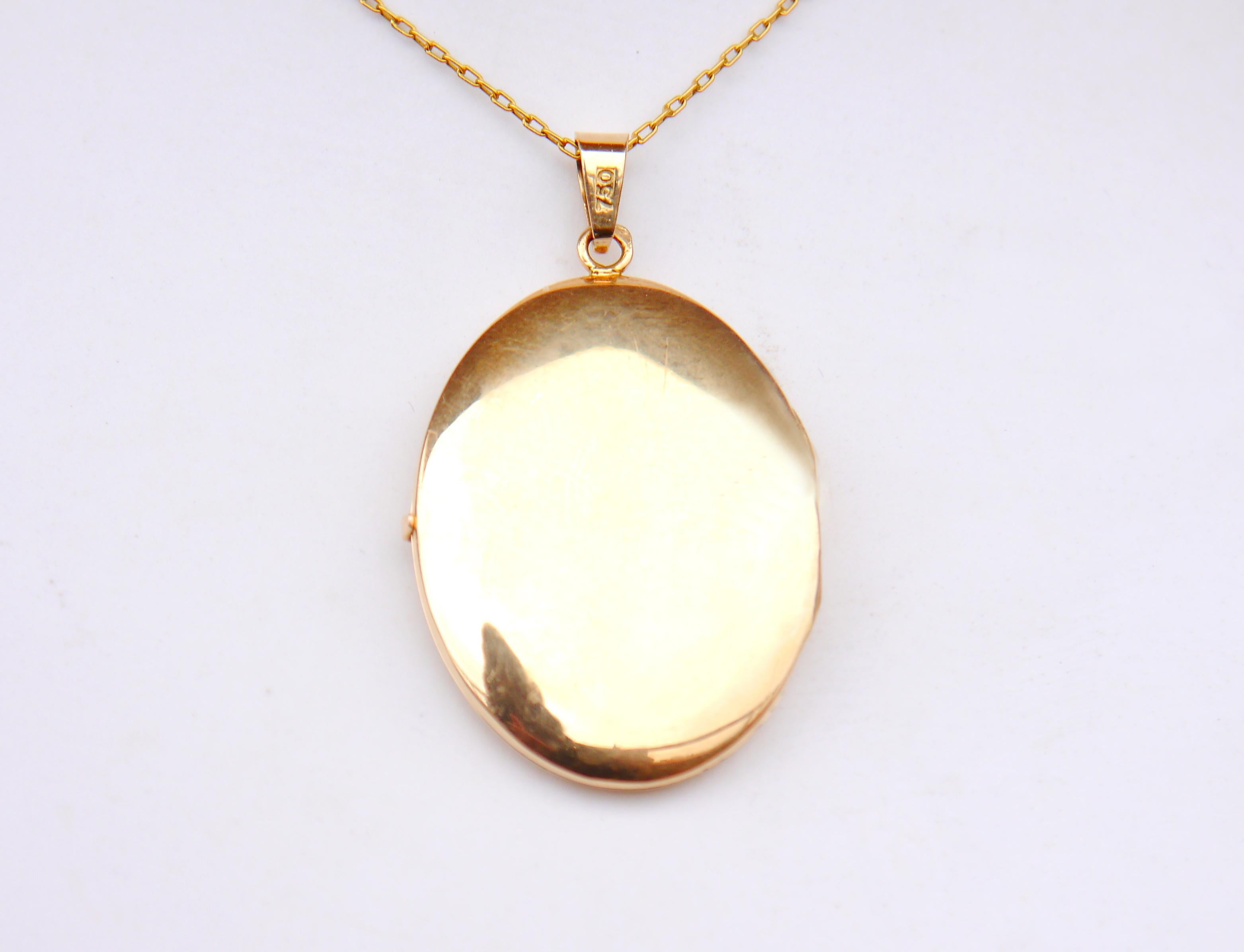 Antique Pendant Picture Locket solid 18K Yellow Gold / 11 gr For Sale 2