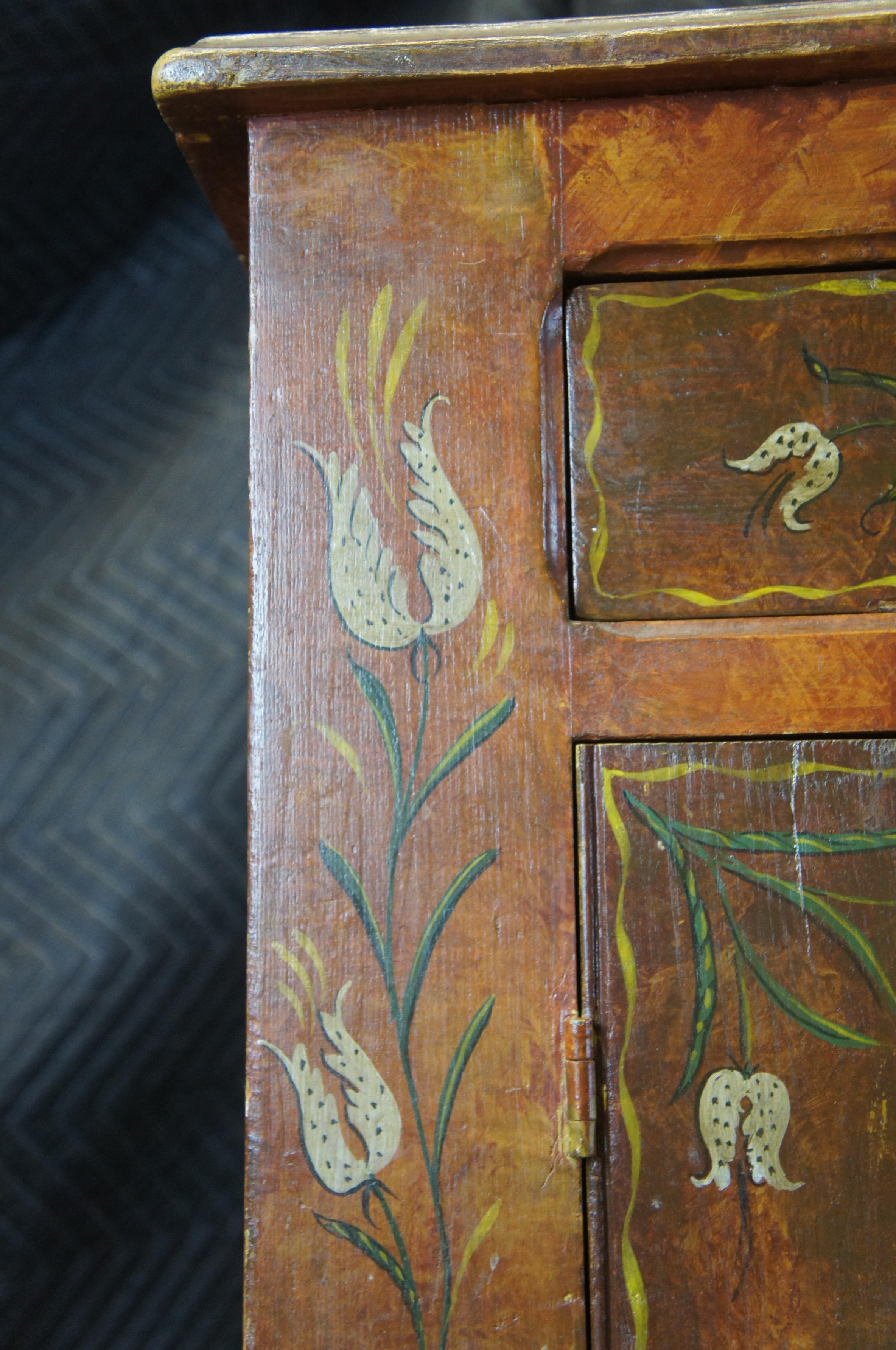 Antique Pennsylvania Dutch American Pine Folk Art Jelly Cabinet Console Cupboard 5