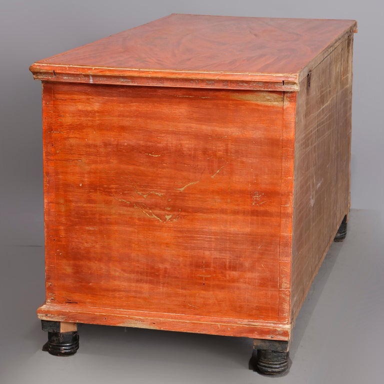 Antique Pennsylvania Dutch Grain Painted Softwood Blanket Chest, circa