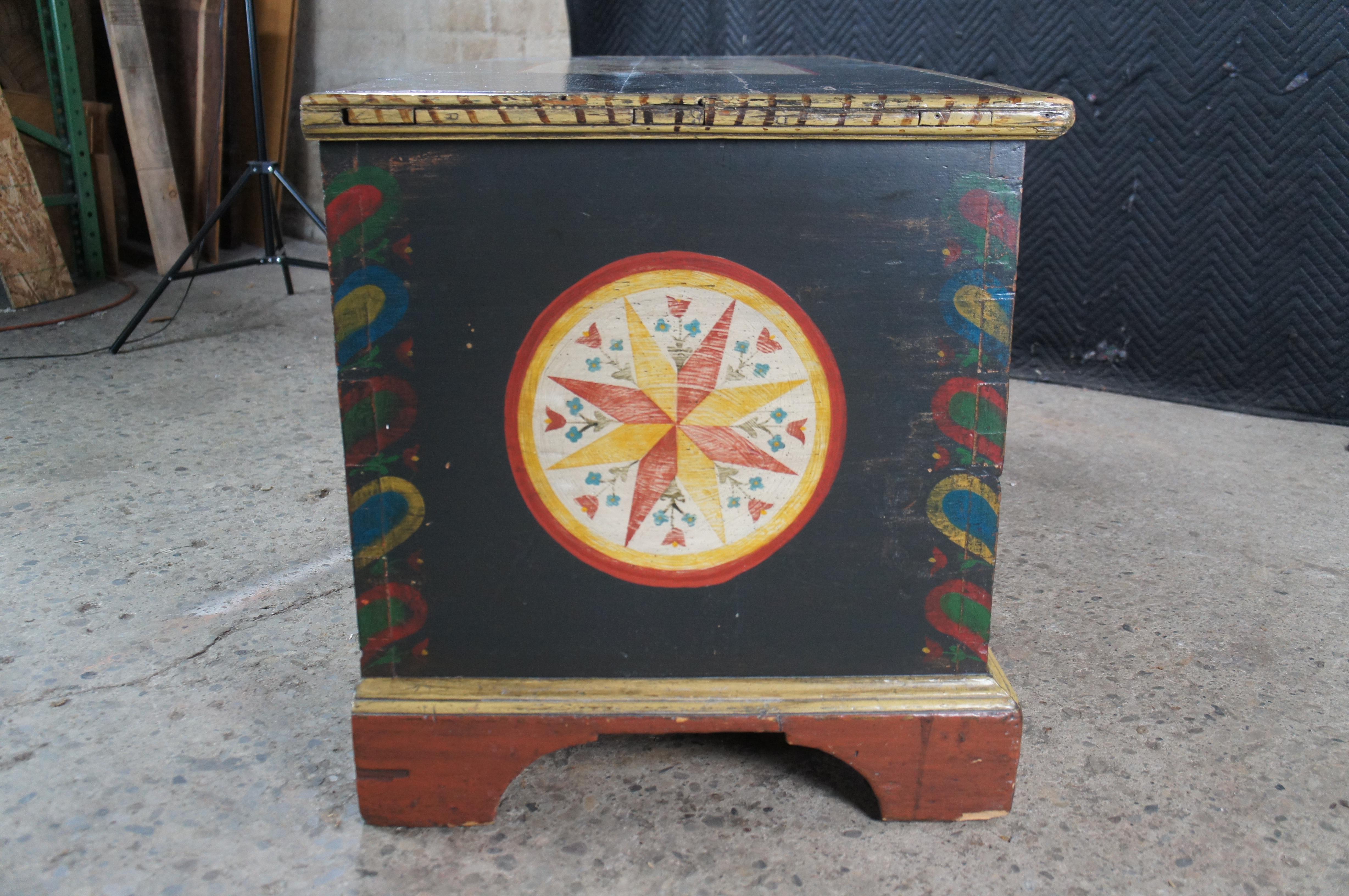 Antiguo Pennsylvania Dutch Unicorn Tronco Manta Esperanza Boda Arca 50