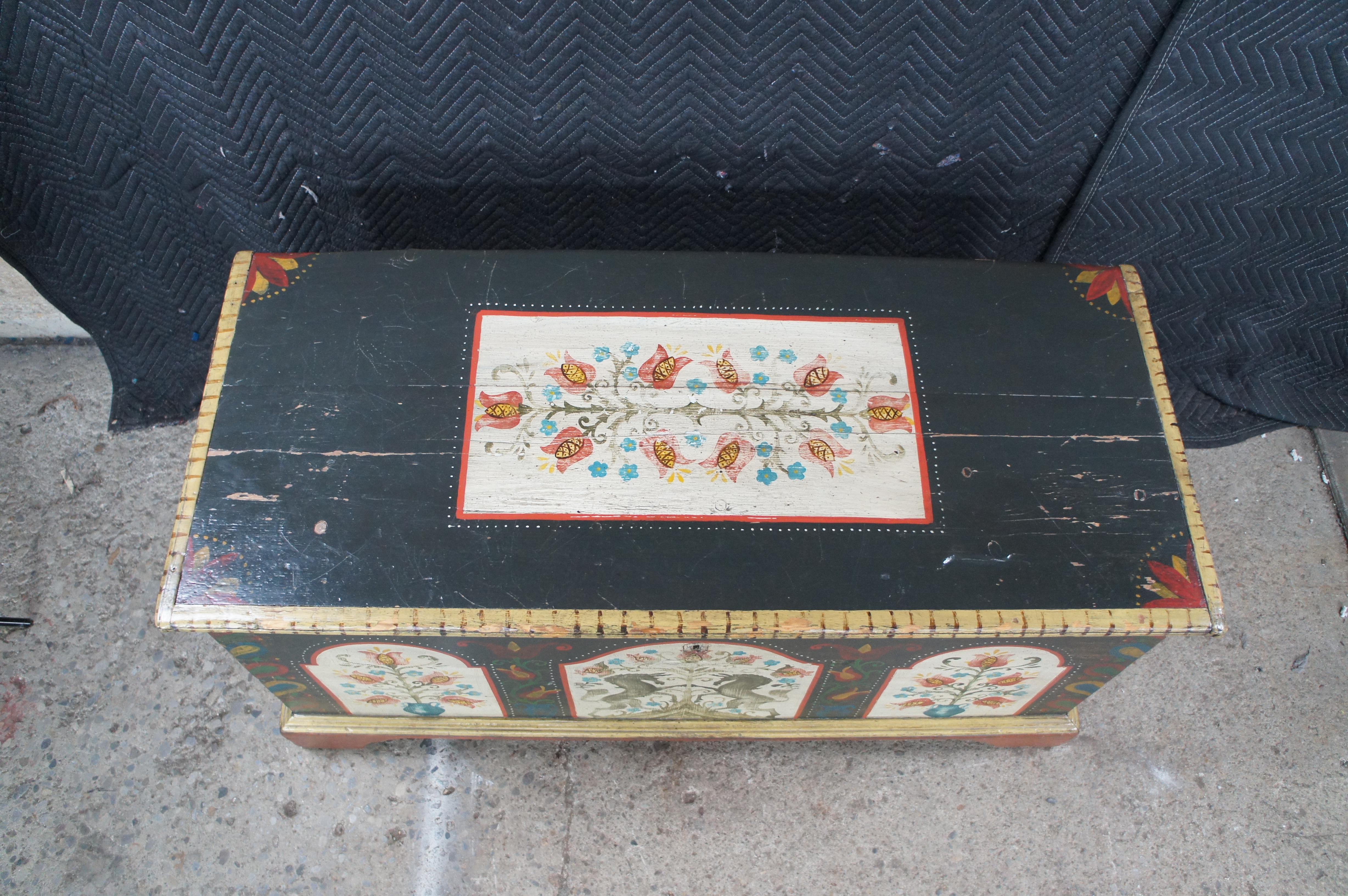 Antiguo Pennsylvania Dutch Unicorn Tronco Manta Esperanza Boda Arca 50