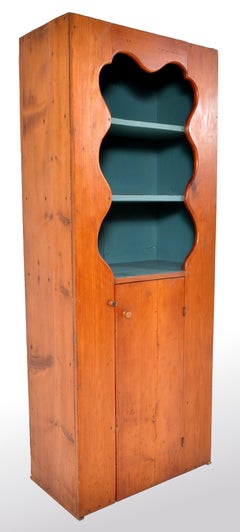 Antique Pennsylvania Dutch York County Painted Pine Cabinet Cupboard circa 1850