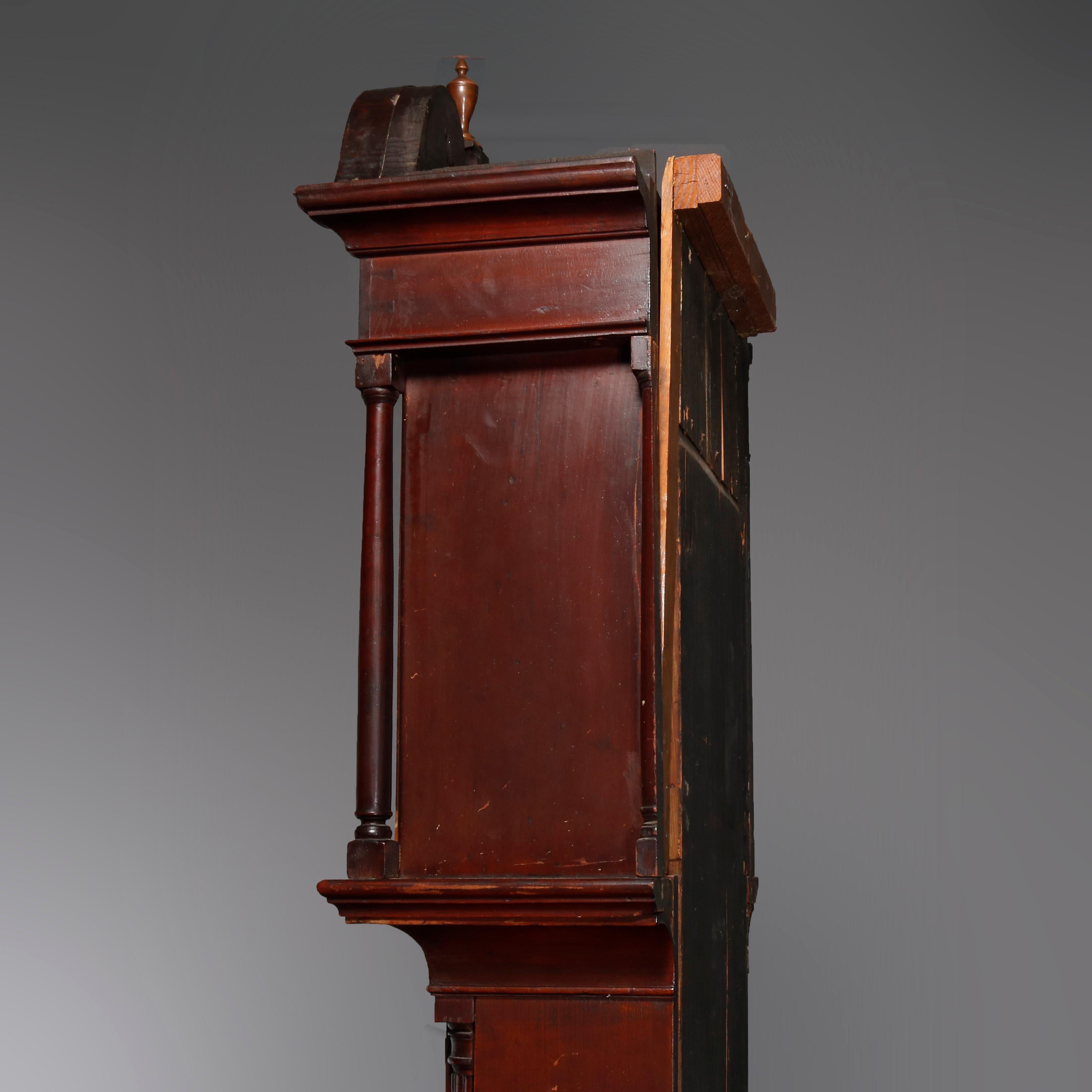 Antique Pennsylvania Federal  Mahogany Tall Case Clock, 18th Century In Good Condition In Big Flats, NY