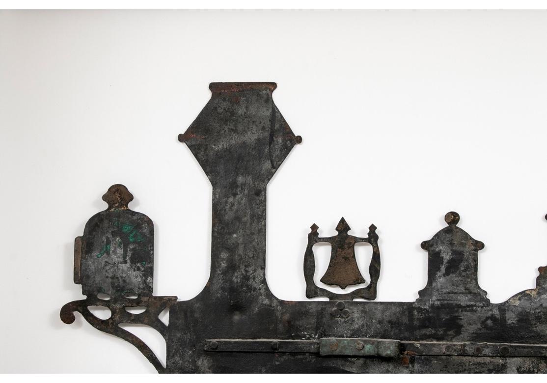 Antikes antikes Pennsylvania Volkskunst-Schild aus bemaltem Eisen, Eisenbahn im Zustand „Gut“ im Angebot in Bridgeport, CT