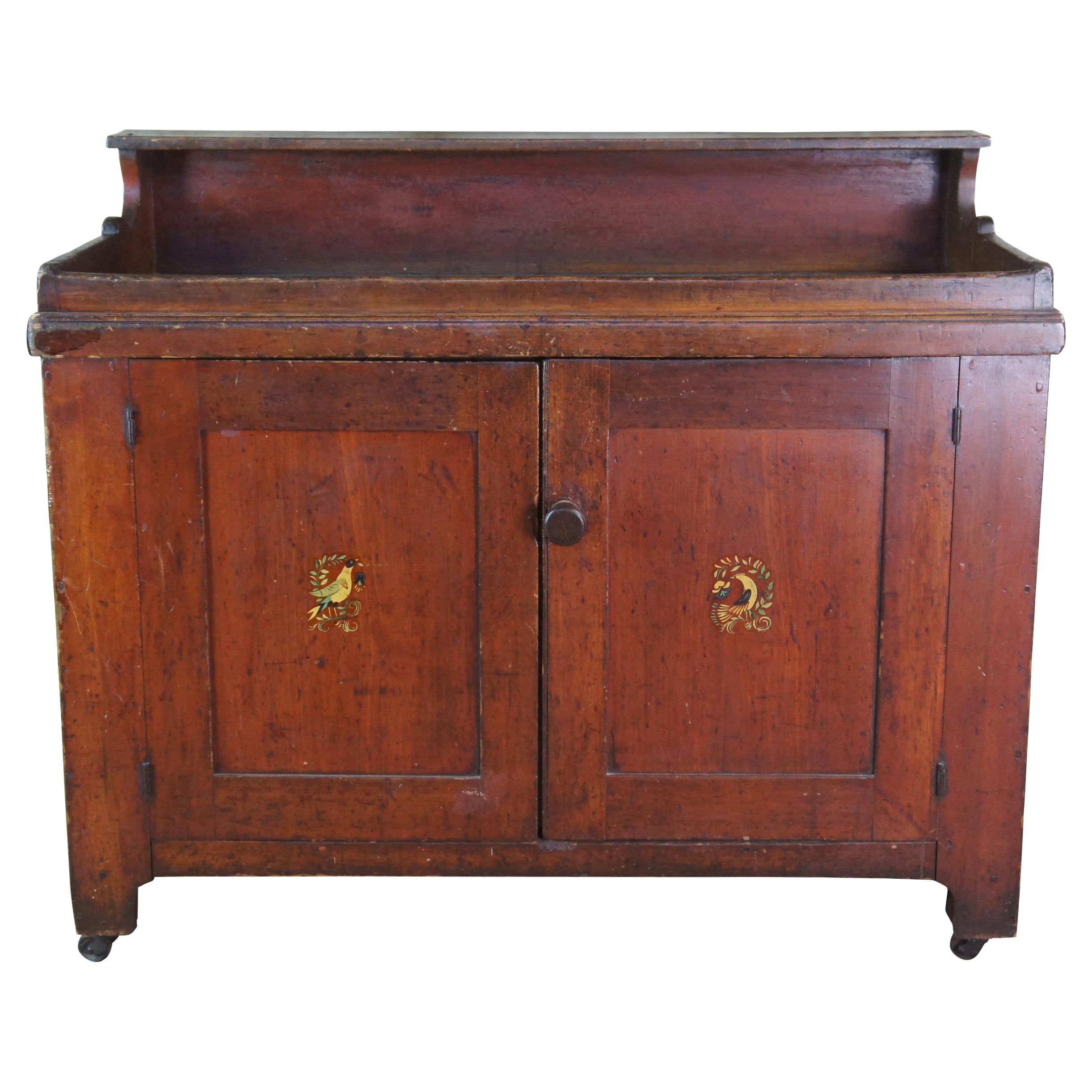 Antique Pennsylvania Pine Farmhouse Dry Sink Washstand Bar Cabinet