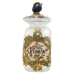 Antico vaso da farmacia "Peonia" in vetro di Murano