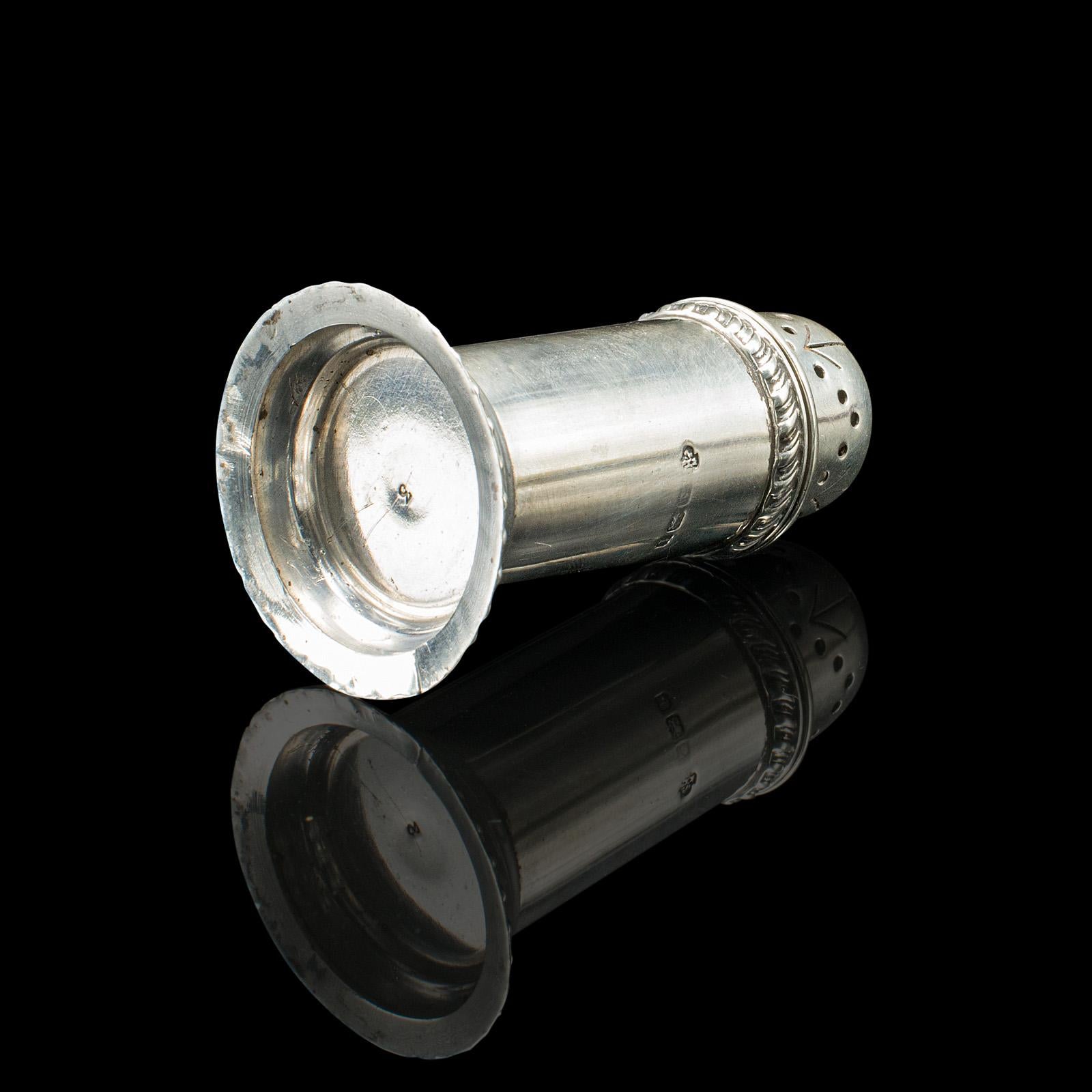 Antico Shakers, inglese, argento, edoardiano, marchio di garanzia, datato 1908 in vendita 1