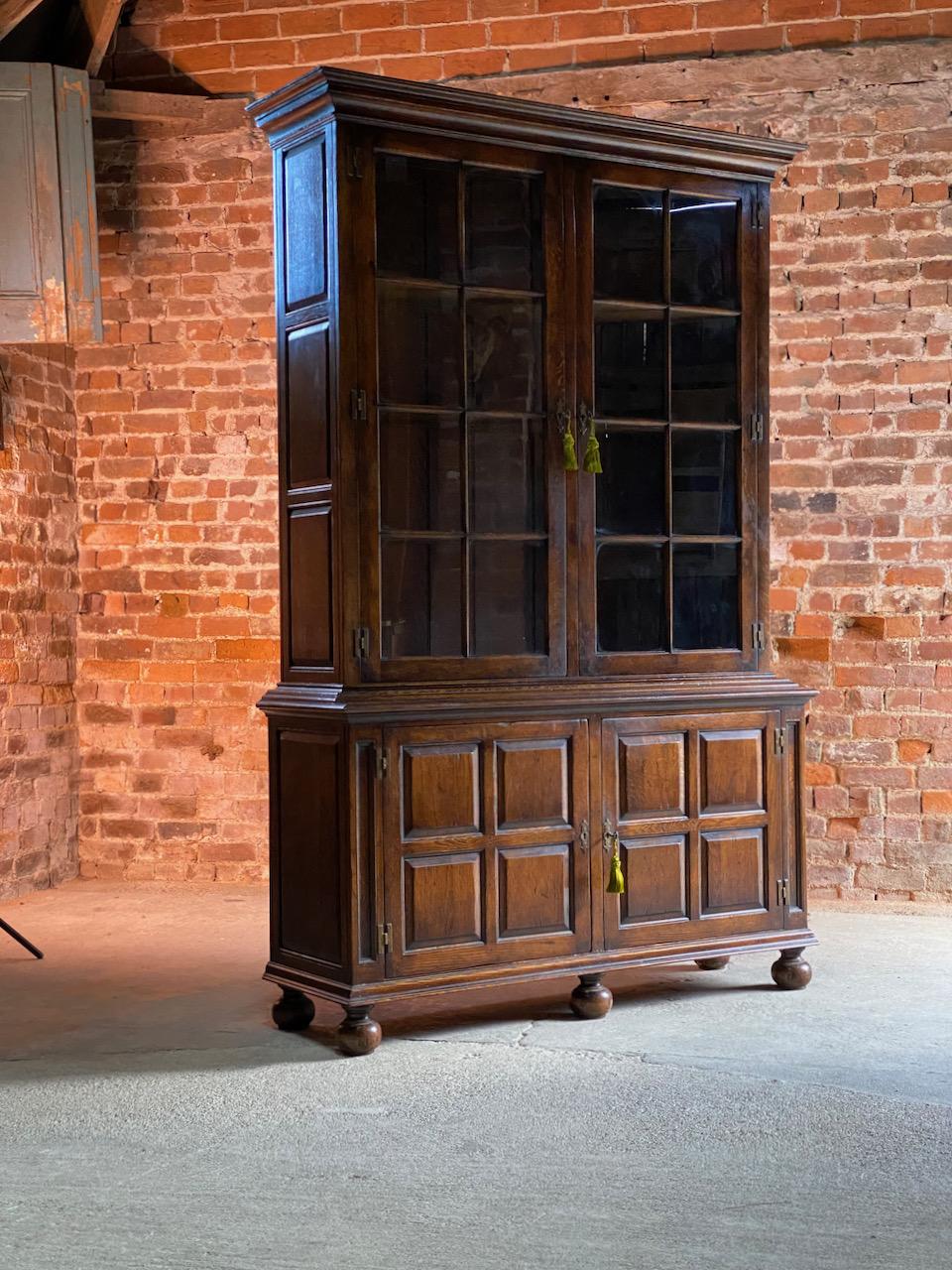 Antique Pepys Style Library Bookcase Oak Titchmarsh & Goodwin Style, circa 1960 8