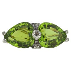 Antique Peridot and Diamond Brooch