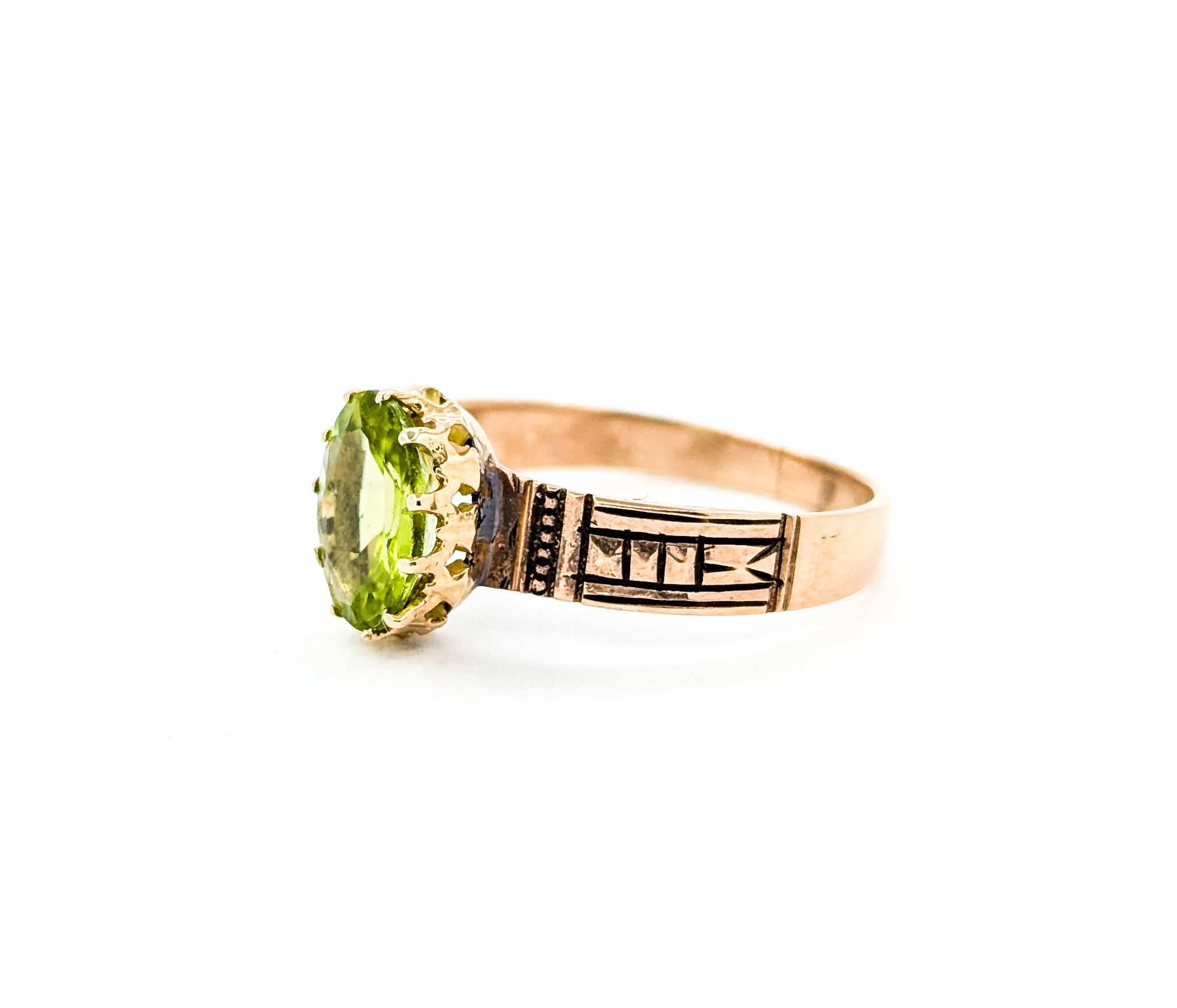 Antique Peridot Ring in Rose Gold 4
