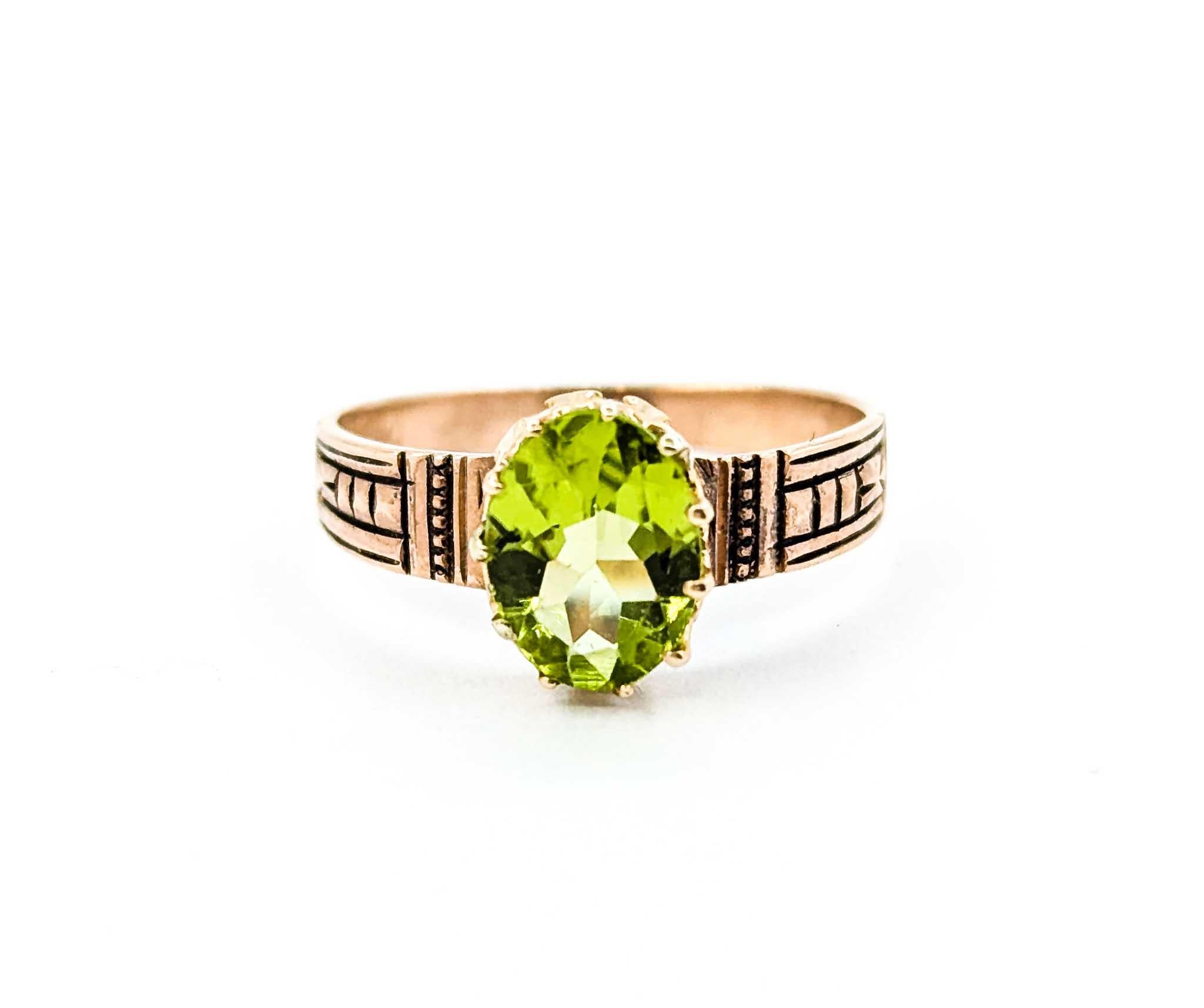 Antique Peridot Ring in Rose Gold 5