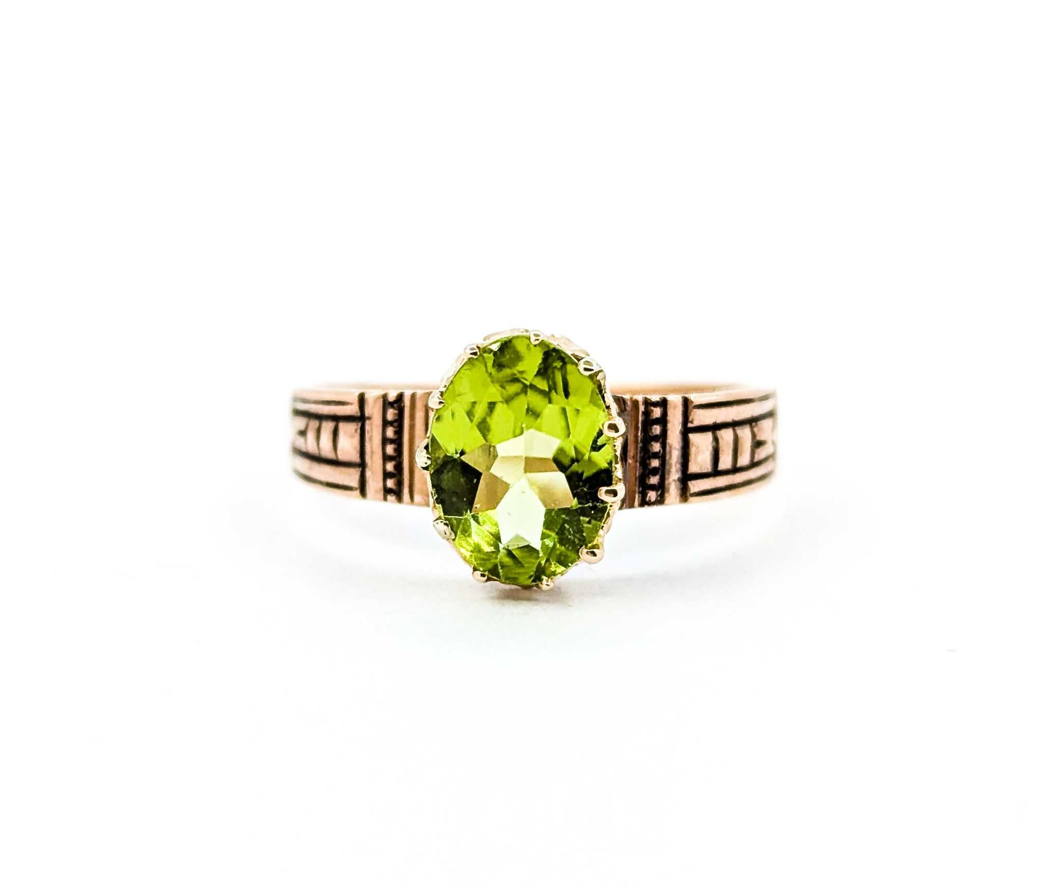 Antique Peridot Ring in Rose Gold 6
