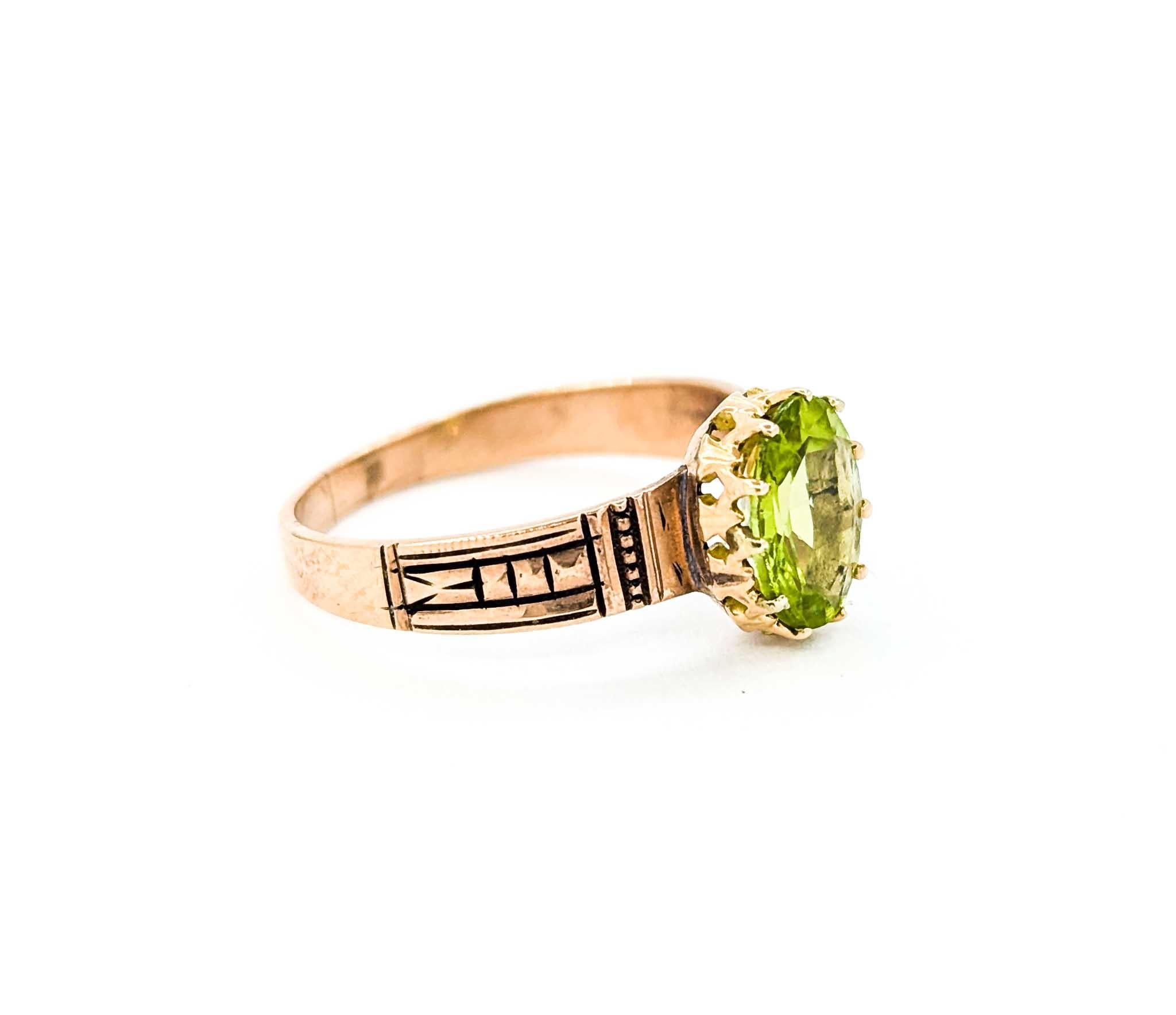 Antique Peridot Ring in Rose Gold 1
