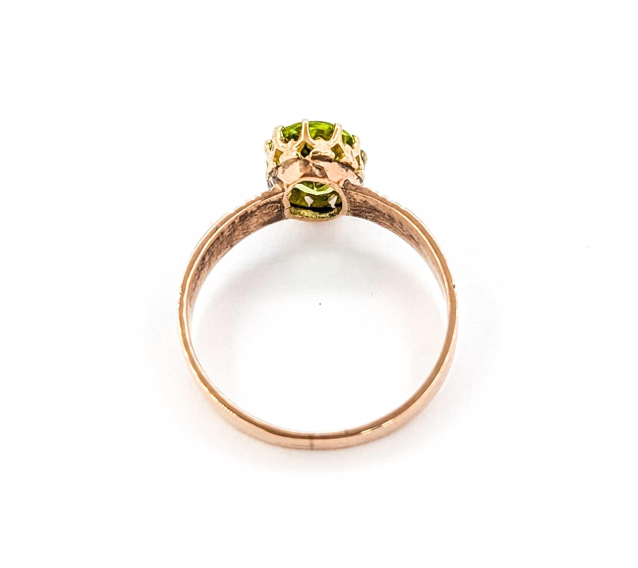 Antique Peridot Ring in Rose Gold 2