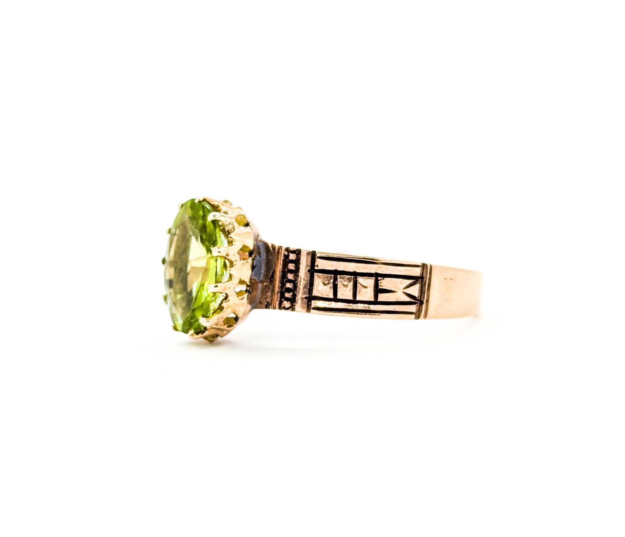 Antique Peridot Ring in Rose Gold 3