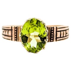 Antique Peridot Ring in Rose Gold