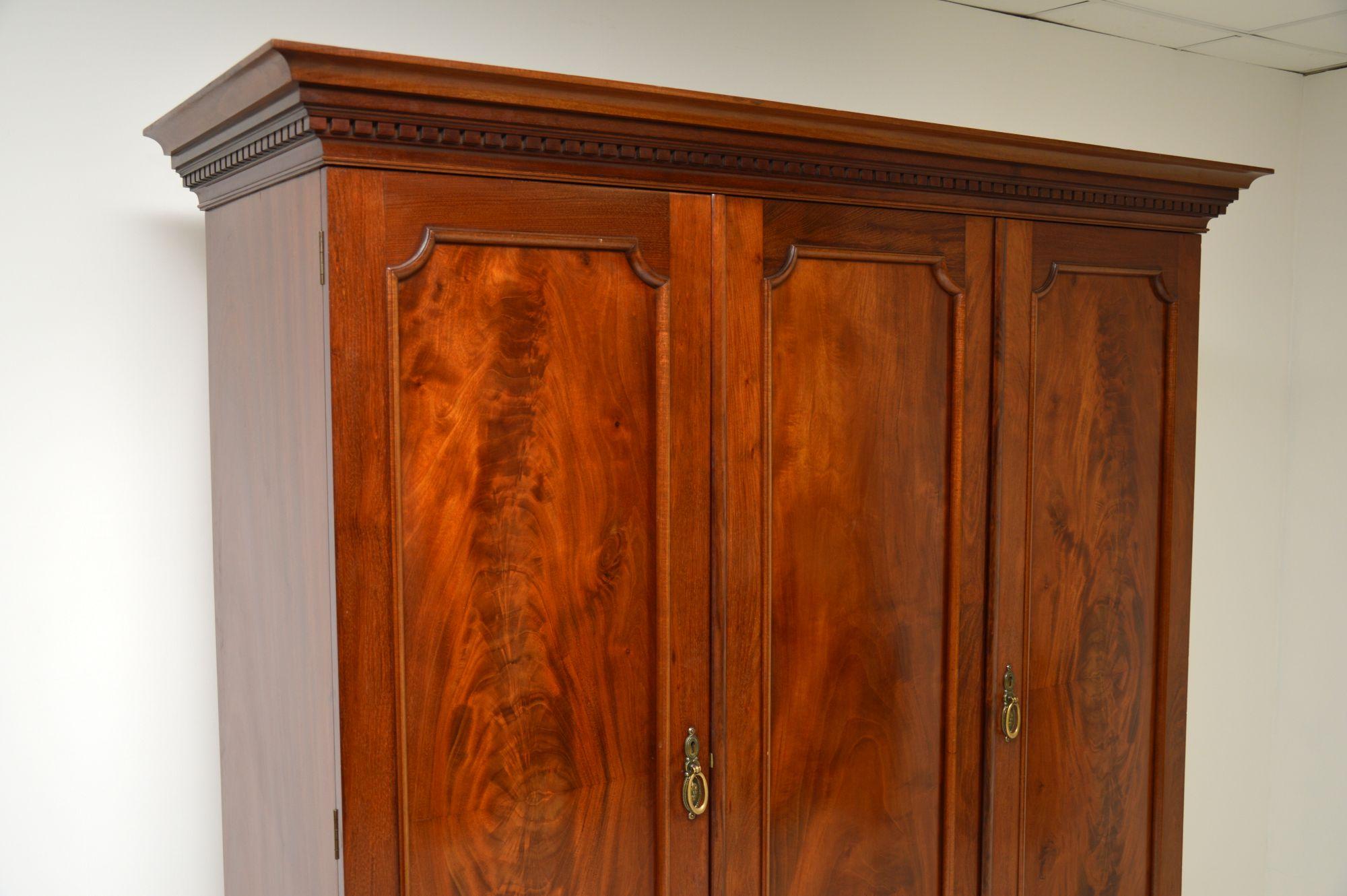 Georgian Antique Period 3 Door Mahogany Wardrobe