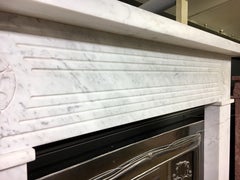 Antique Period Carrara Marble Fireplace Surround
