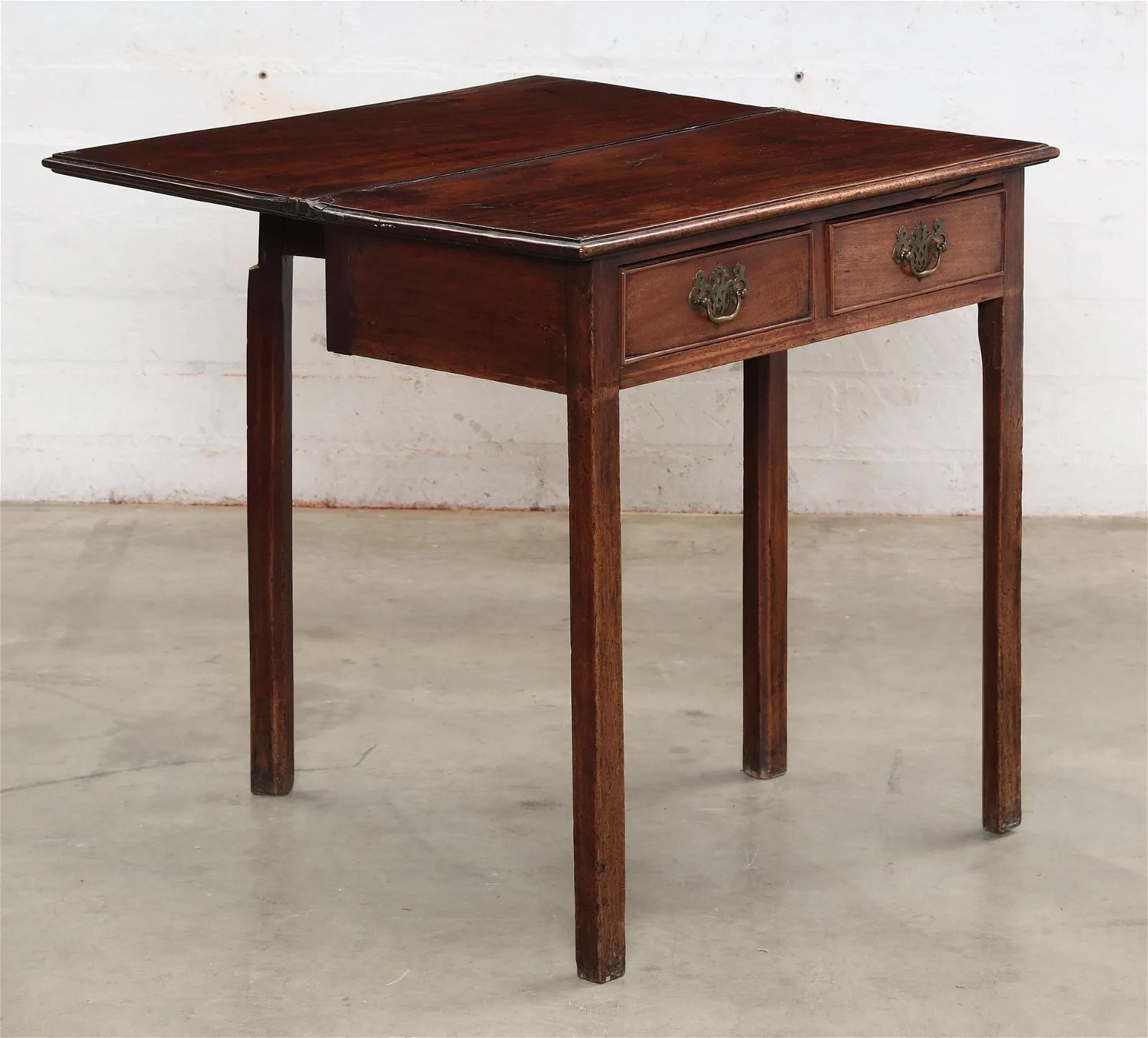 British Antique Period English George III Mahogany Flip Top Game Table Late 18th Century For Sale