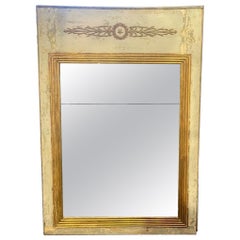 Antique Period French Directoire’ Painted Mirror with Divided Glass