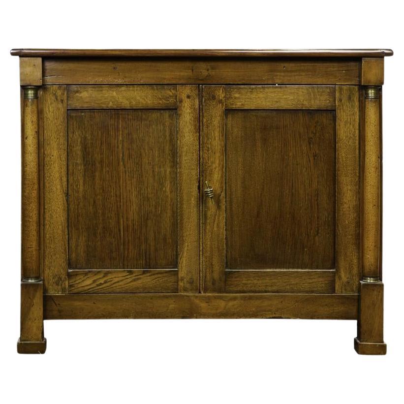 Antique Period French Empire Two Door Mixed Woods Cabinet W/ Ormolu Circa 1810 For Sale