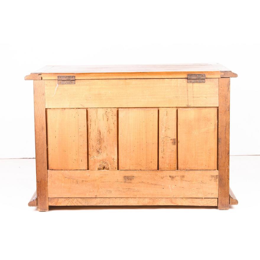 Antique Period French Provincial Carved Walnut Bench Coffer Late 18th Century For Sale 1
