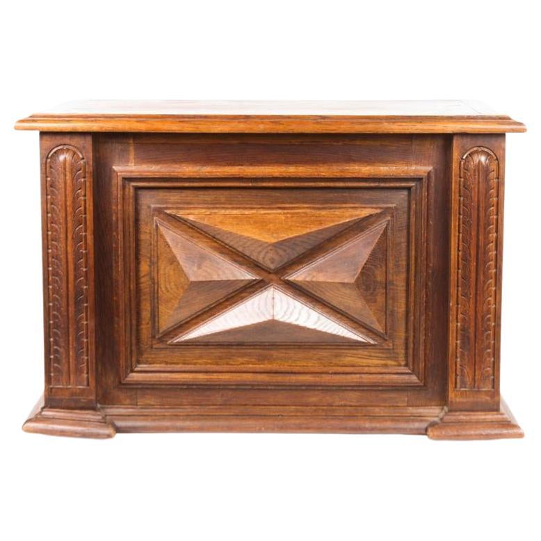 Antique Period French Provincial Carved Walnut Bench Coffer Late 18th Century For Sale