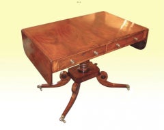 Antique Period Regency Inlaid Mahogany Sofa Table