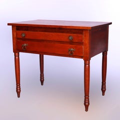 Antique Period Sheraton Cherry Two-Drawer Server, Circa 1850