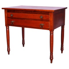 Antique Period Sheraton Cherry Two-Drawer Server, Circa 1850