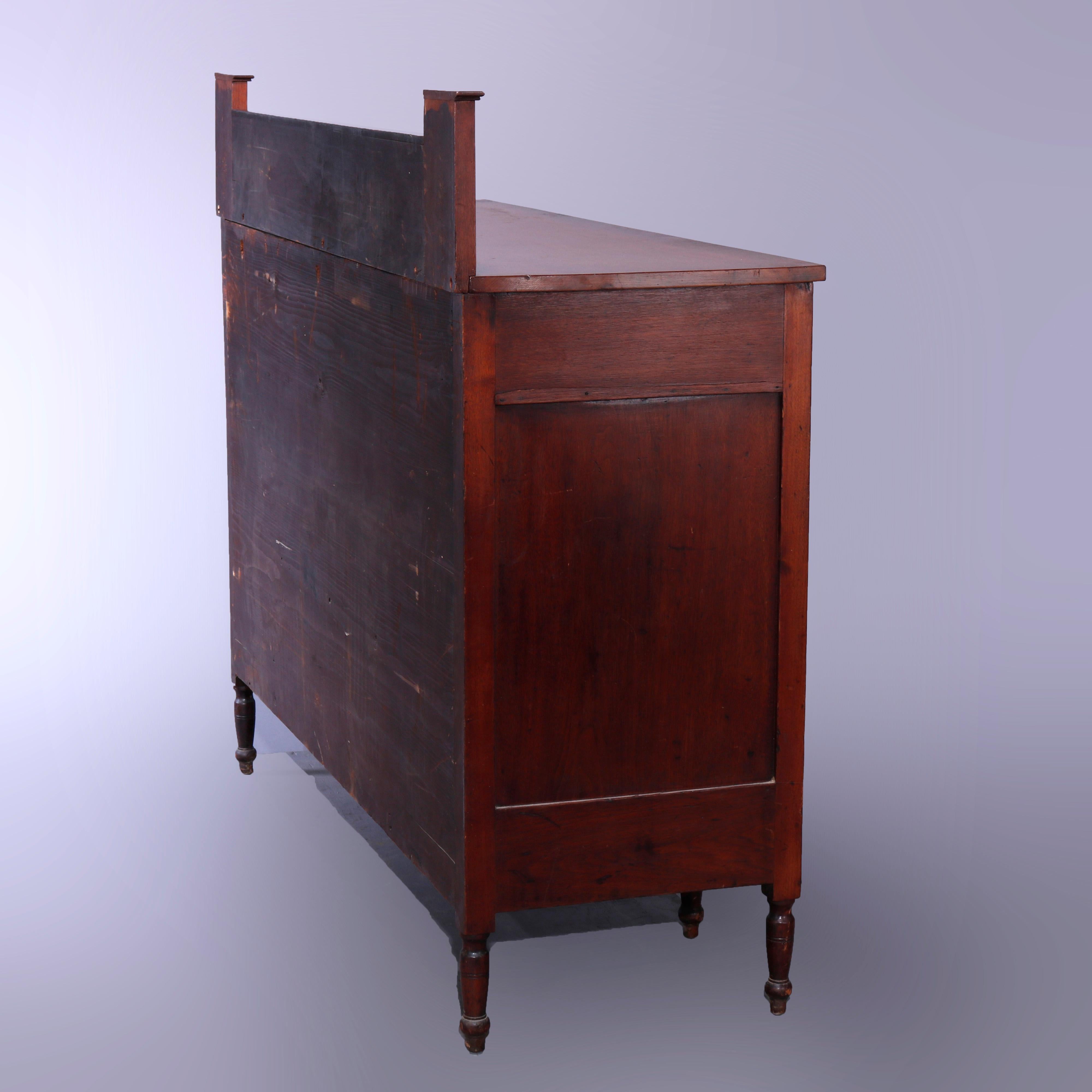 Antique Period Sheraton Flame Mahogany Sideboard, Circa 1830 4