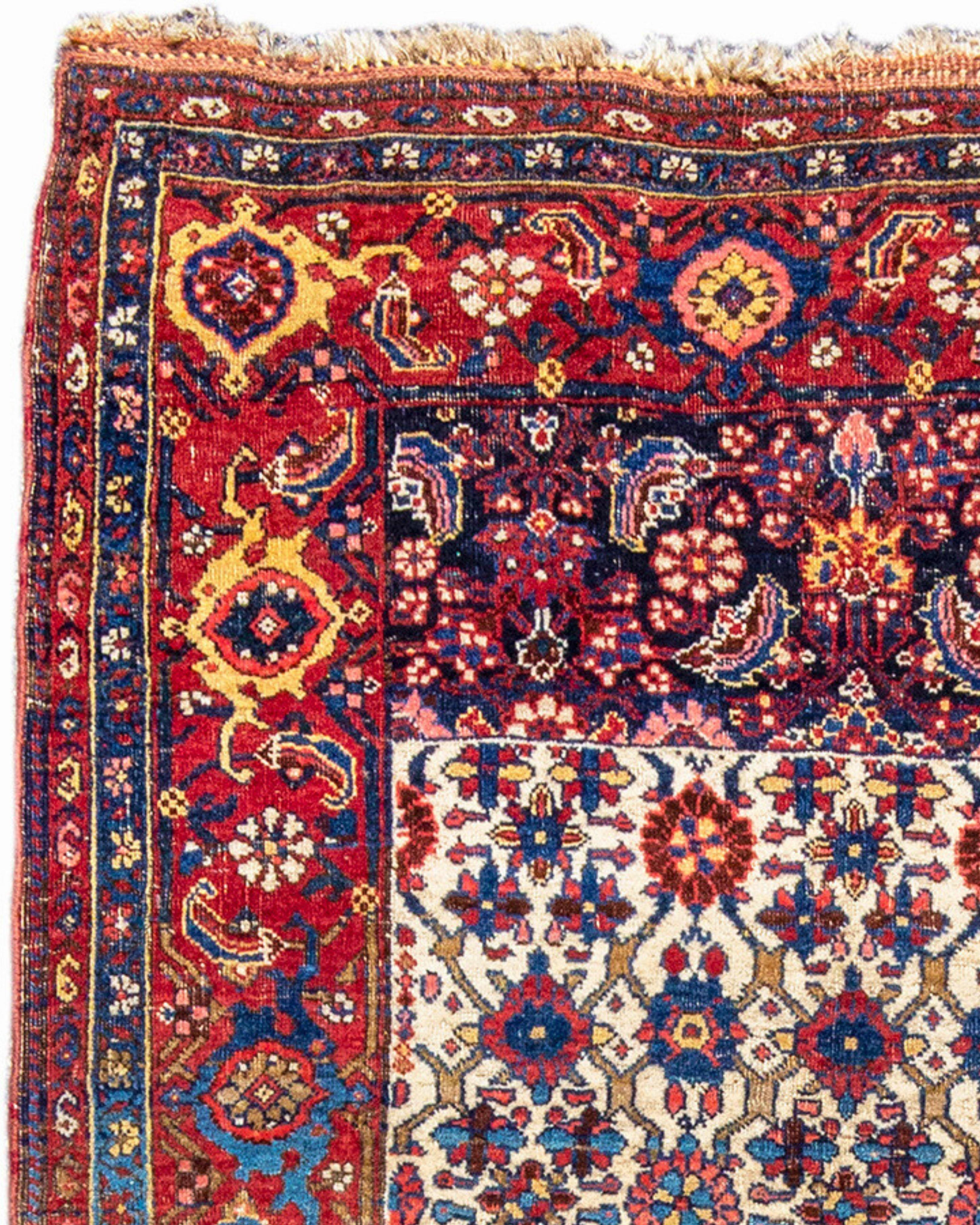Persian Antique Perisan Bidjar Wagireh Rug, 19th Century For Sale