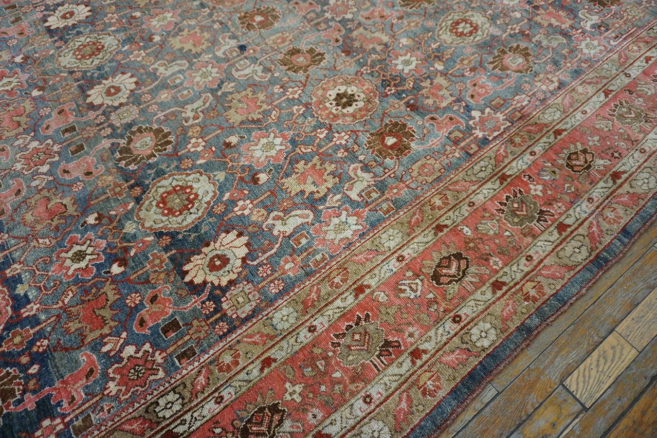 Antique Perisan Bijar Rug 9' 0'' x 14' 0''  In Good Condition For Sale In New York, NY