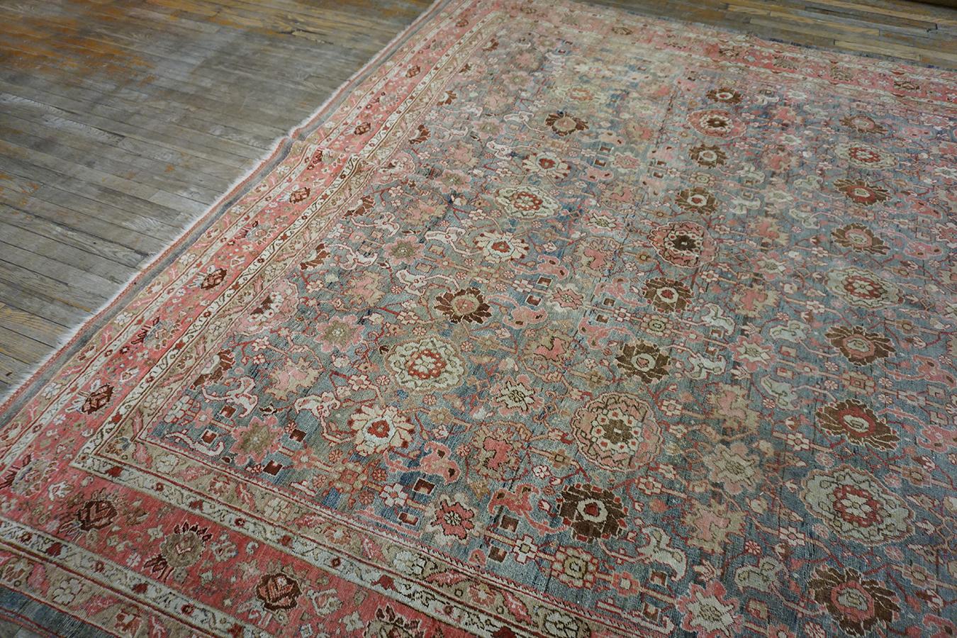 Wool Antique Perisan Bijar Rug 9' 0'' x 14' 0''  For Sale