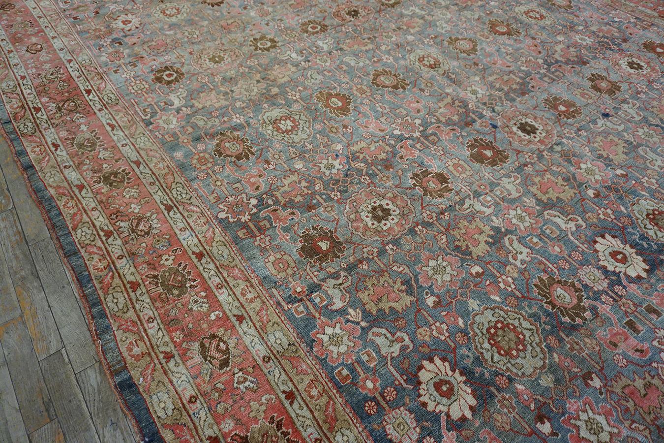 Antique Perisan Bijar Rug 9' 0'' x 14' 0'' For Sale 1