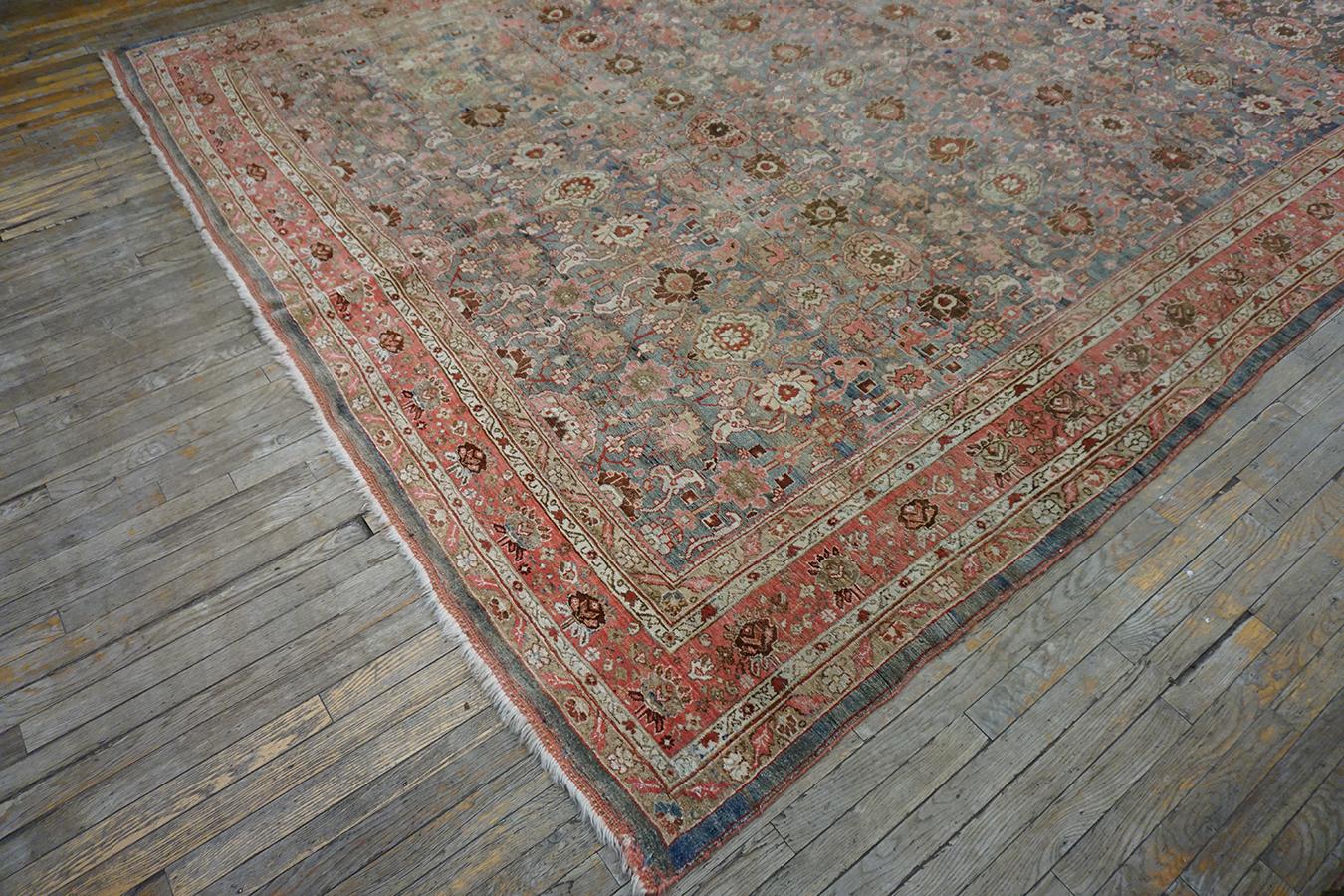 Antique Perisan Bijar Rug 9' 0'' x 14' 0'' For Sale 2