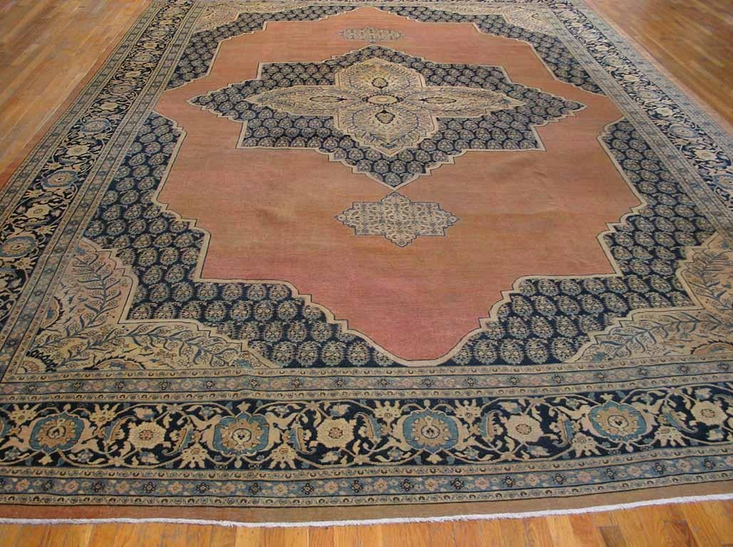Late 19th Century Antique Perisan Tabriz Rug For Sale