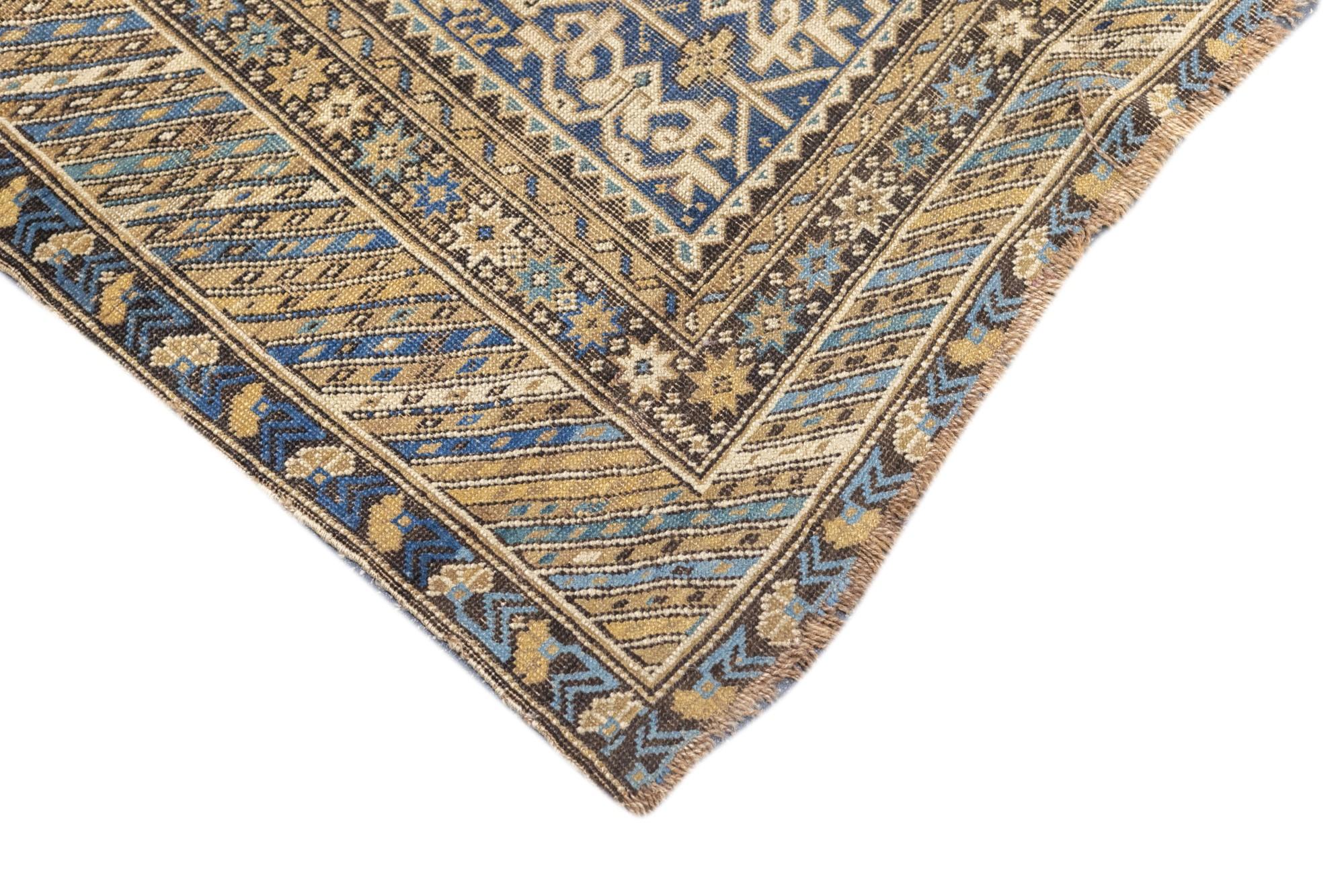Caucasien Tapis Perpedil ancien 3'11'' x 4'7'' en vente
