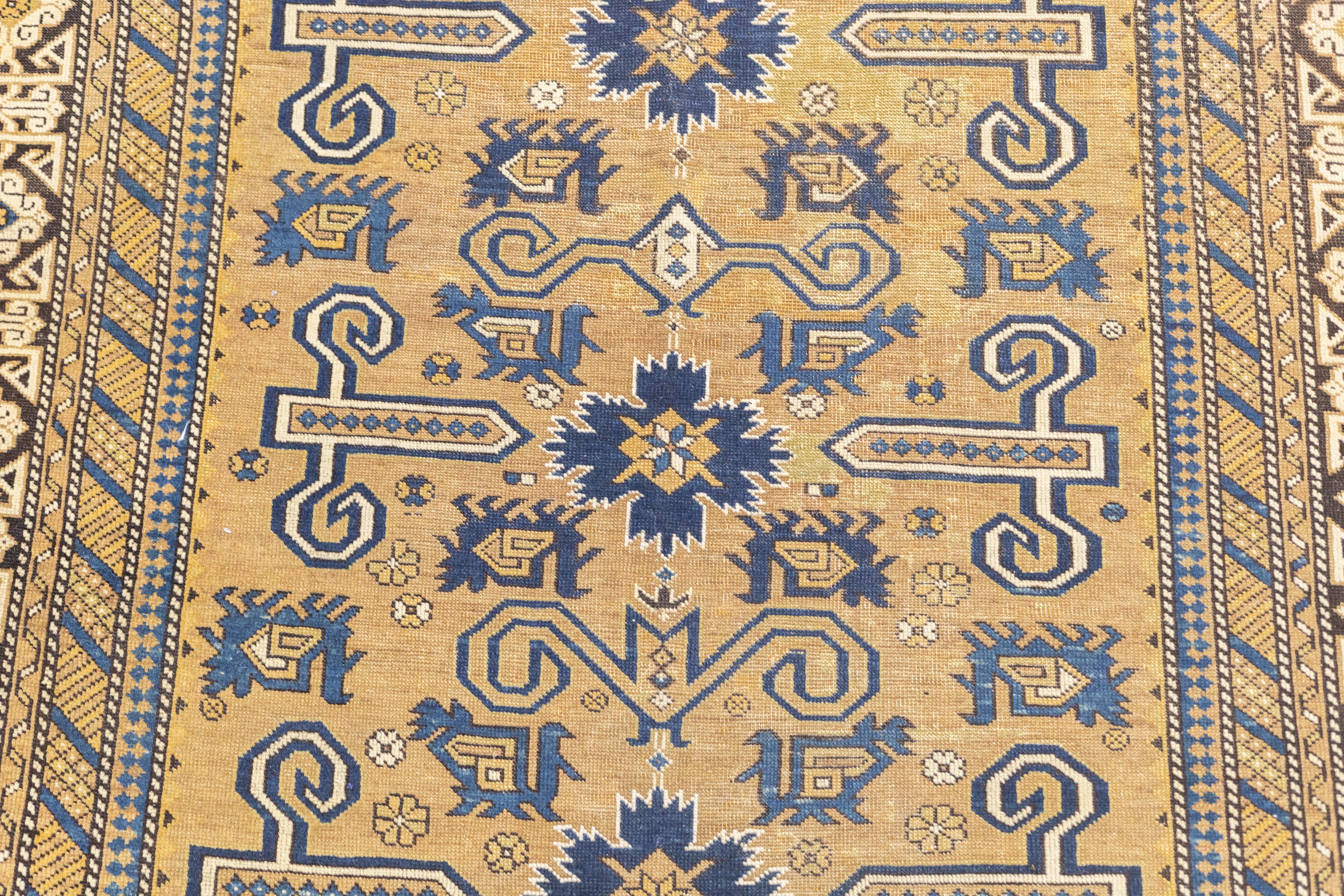 Caucasian Antique Perpedil Rug 3'11'' x 6'5'' For Sale