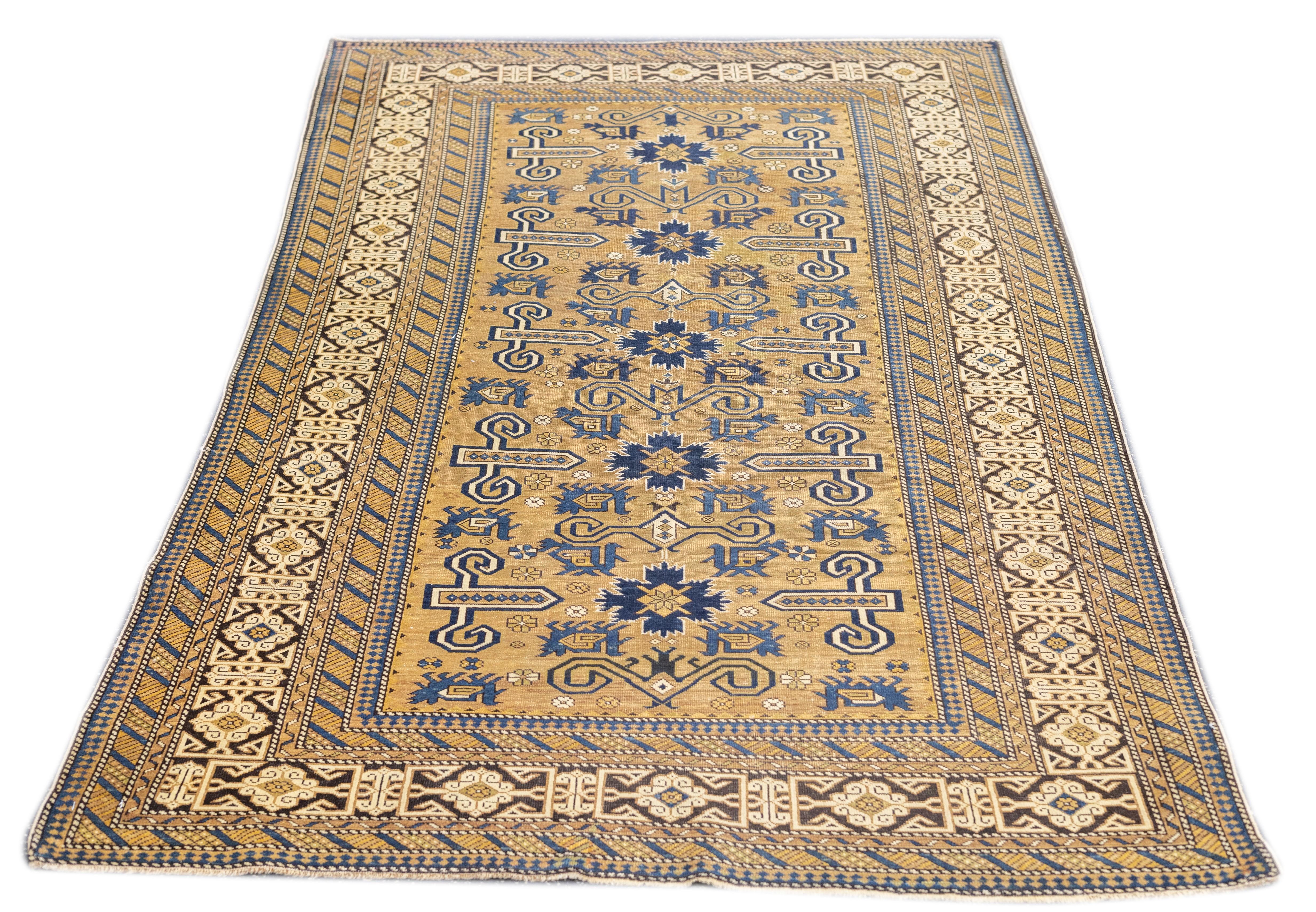 Wool Antique Perpedil Rug 3'11'' x 6'5'' For Sale