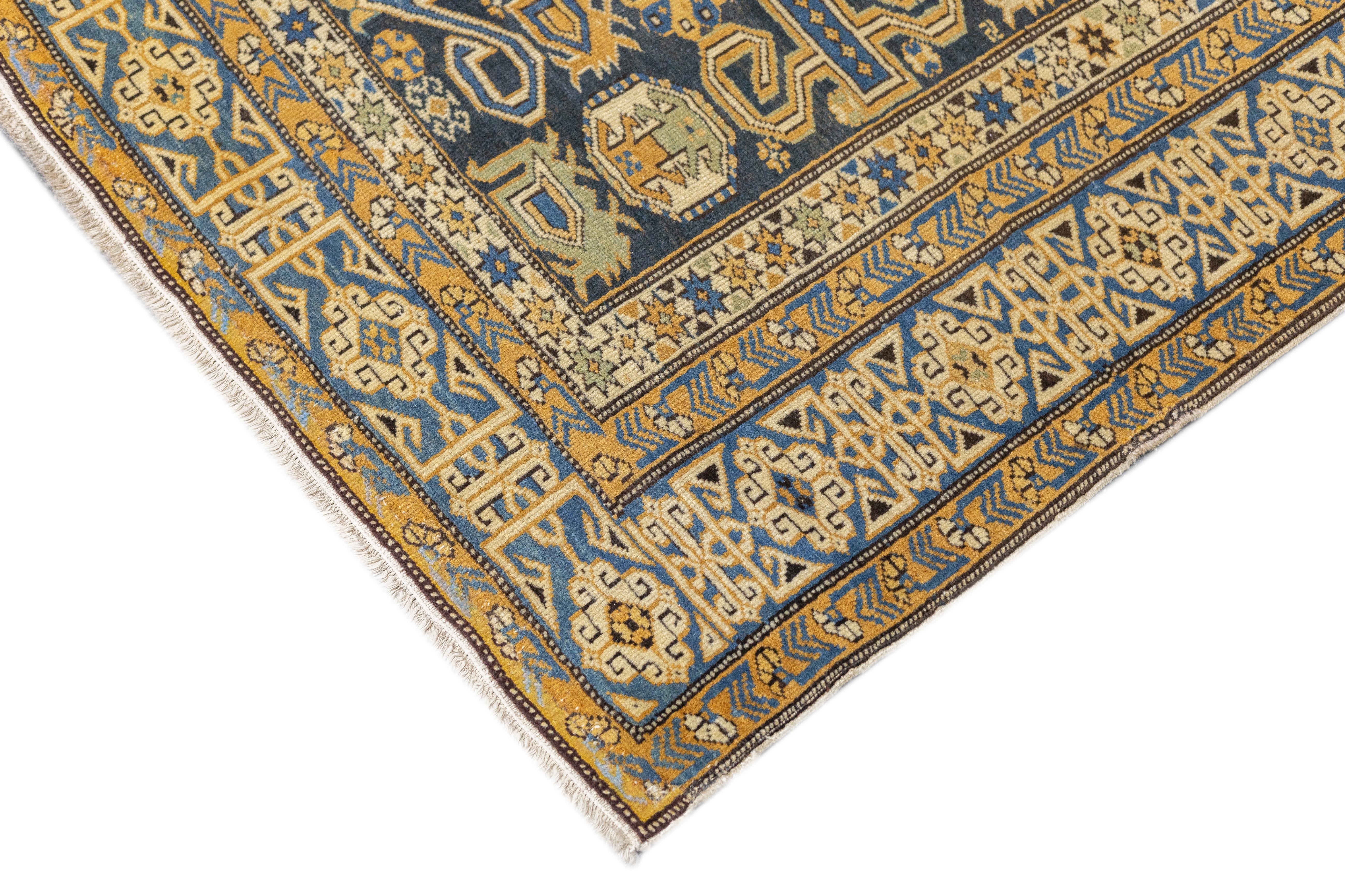 Caucasian Antique Perpedil Rug 3'3'' x 4'11'' For Sale
