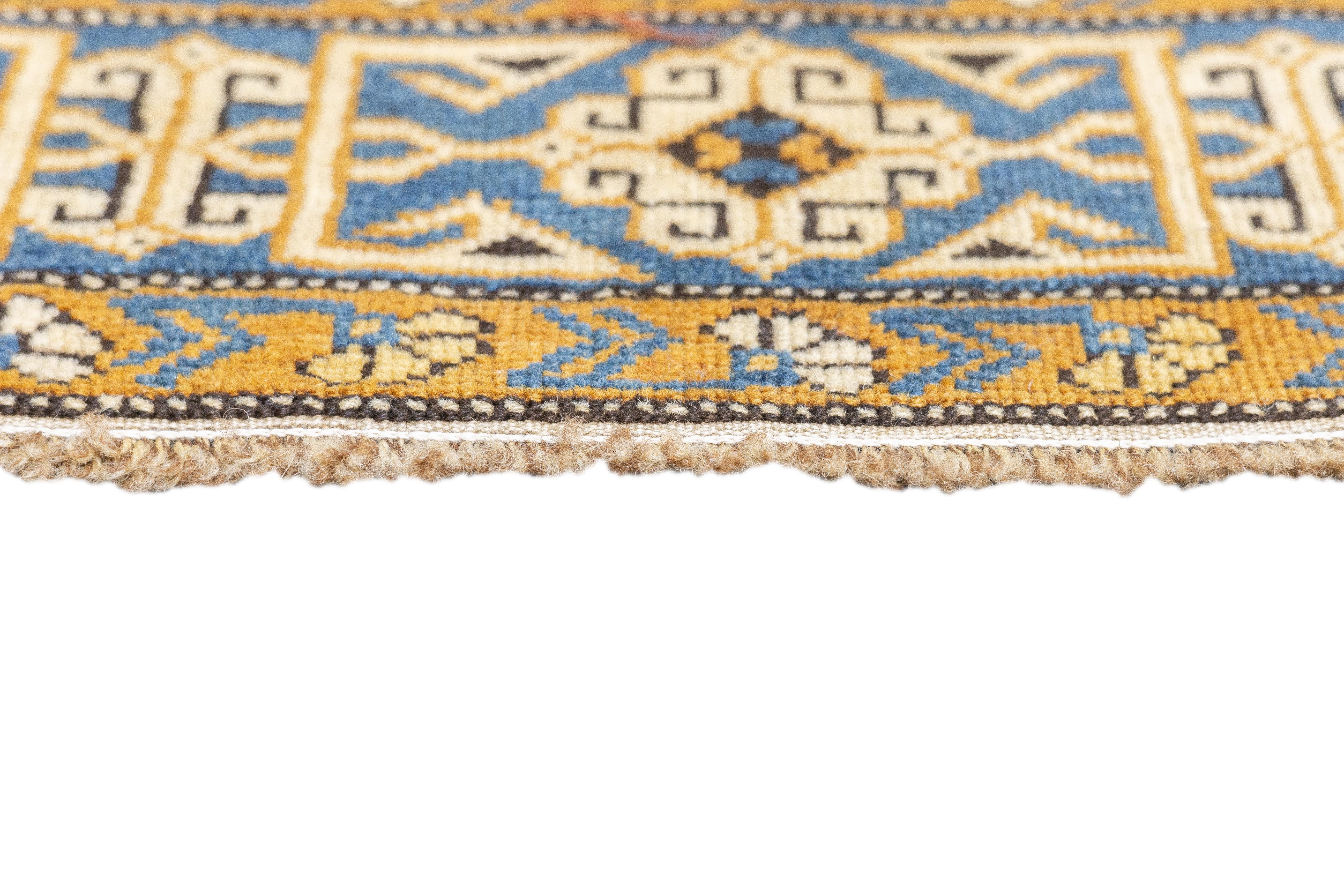 Hand-Knotted Antique Perpedil Rug 3'3'' x 4'11'' For Sale
