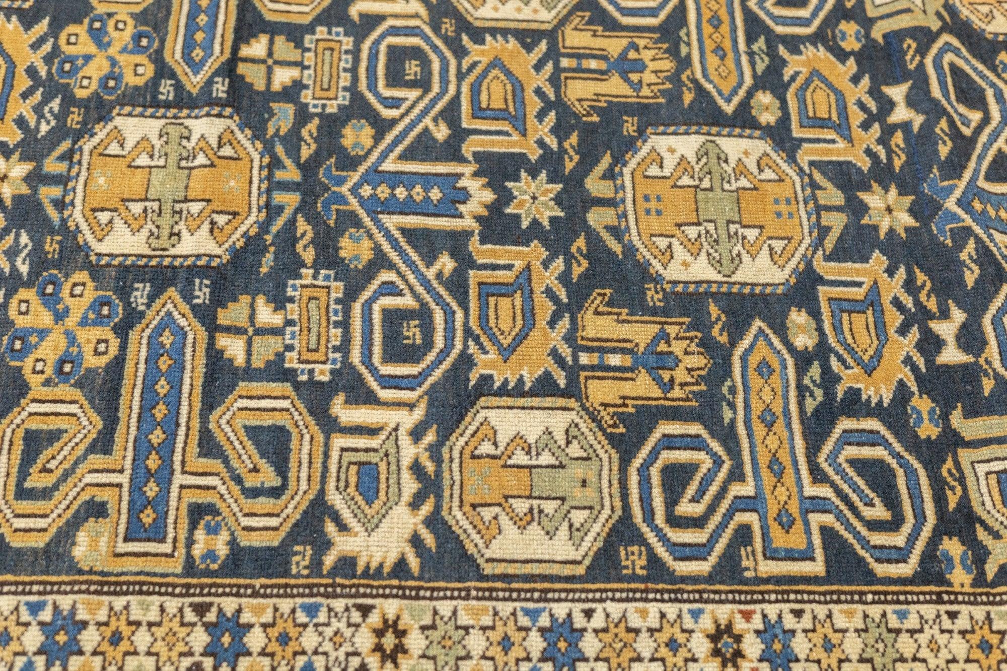 19th Century Antique Perpedil Rug 3'3'' x 4'11'' For Sale