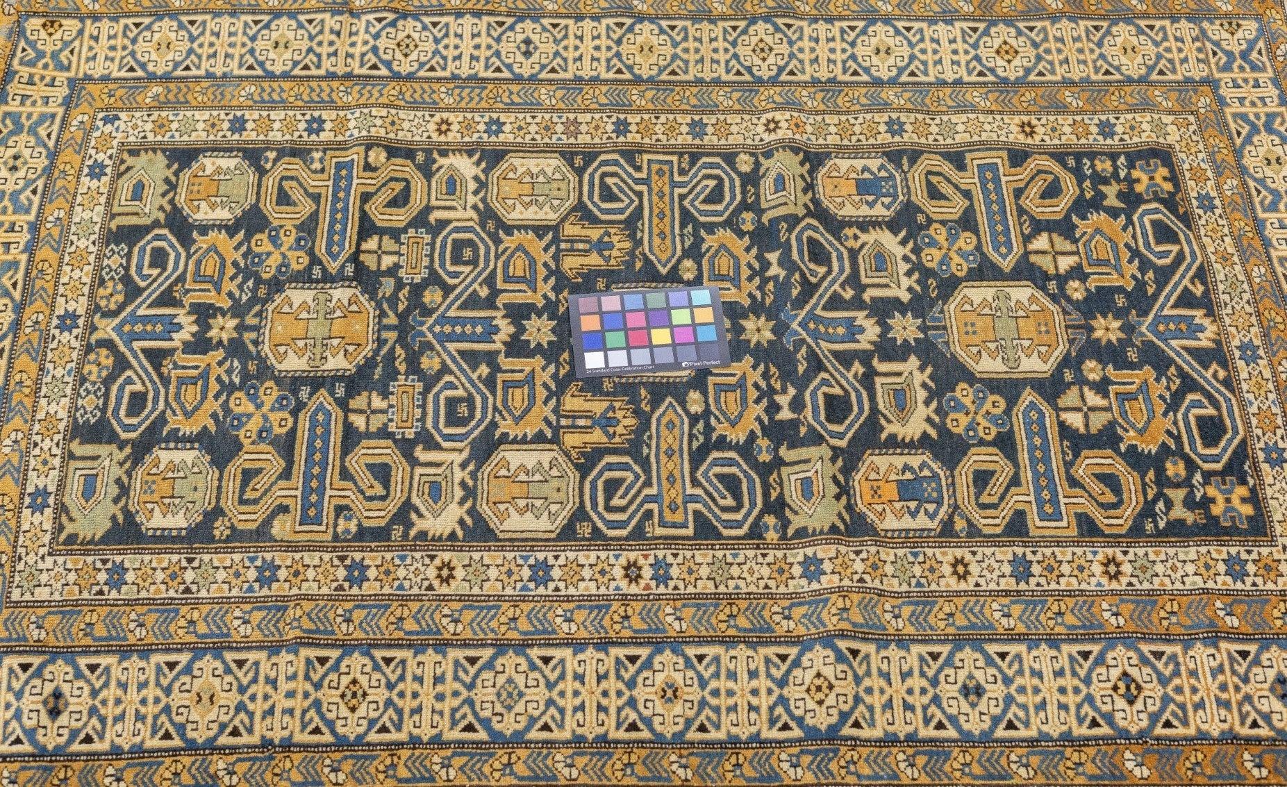Wool Antique Perpedil Rug 3'3'' x 4'11'' For Sale